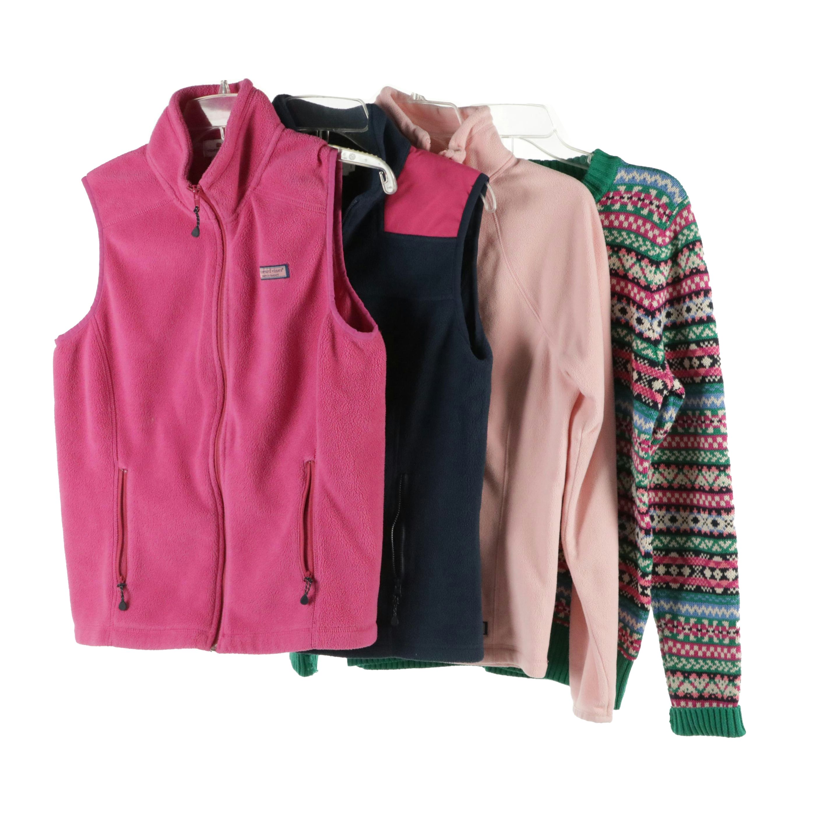 J.Crew All-Over Fair Isle Cotton Sweater, Vineyard Vines Fleece Vests & 3/4 Zip
