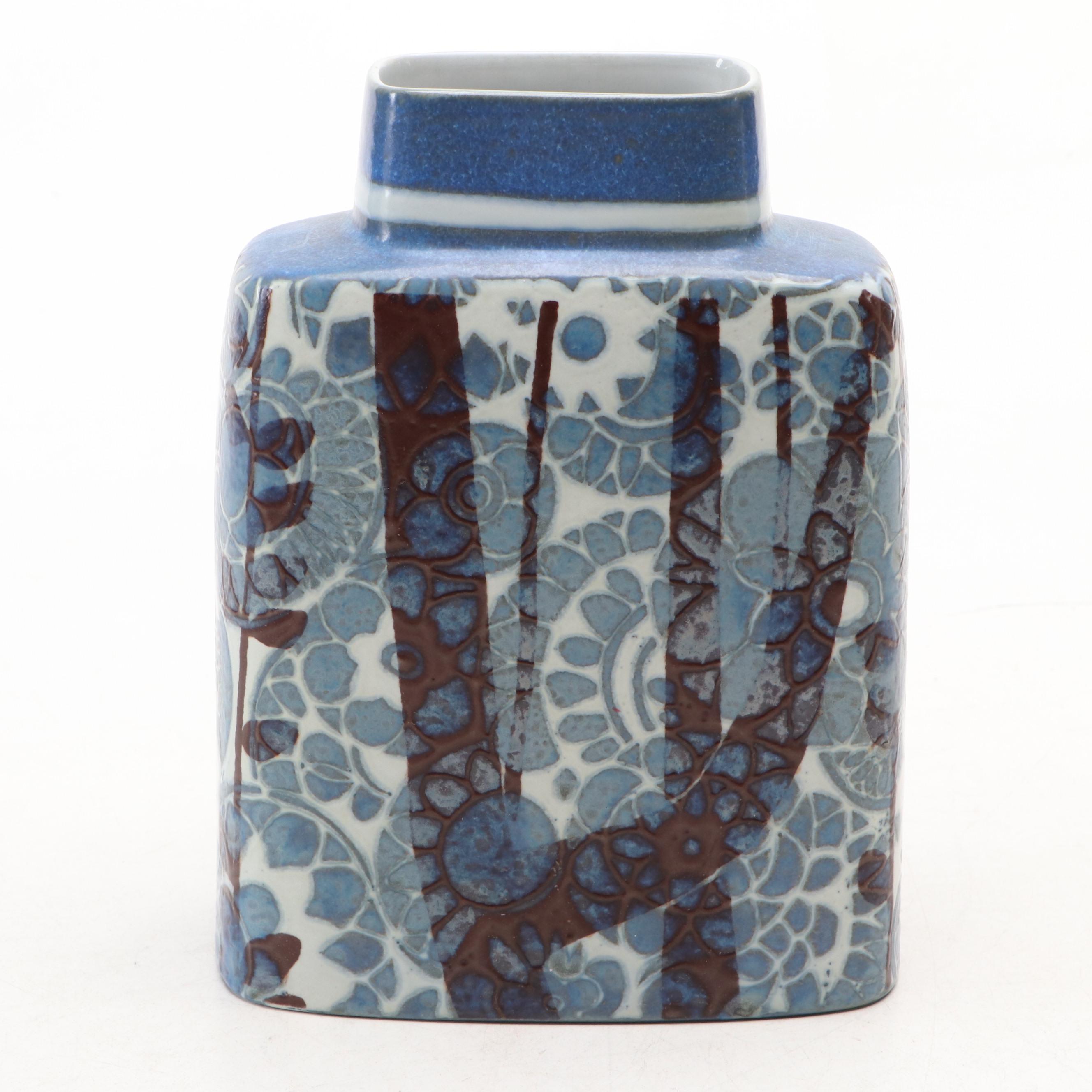 Royal Copenhagen "Faience" Porcelain Vase Designed by Johanne Gerber