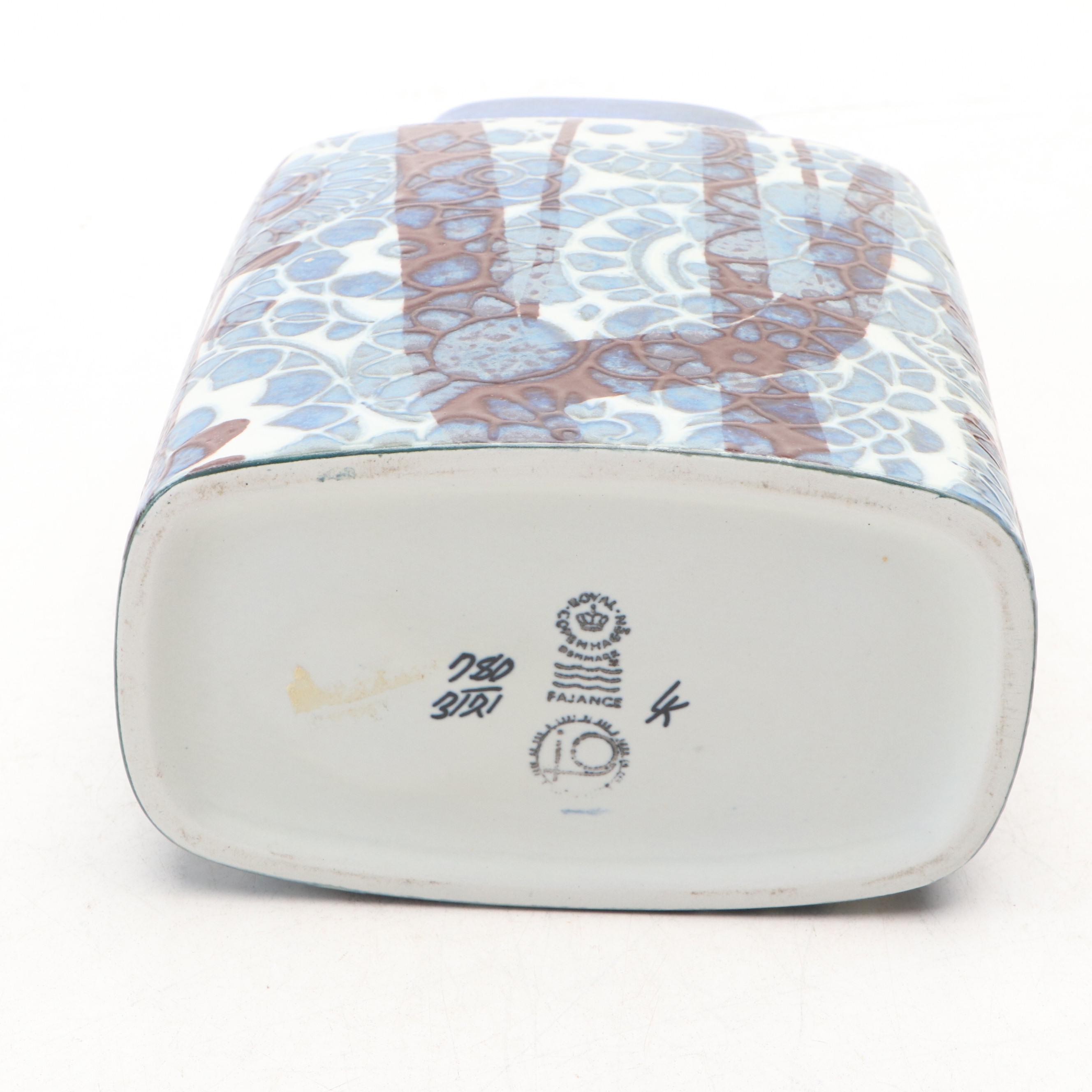 Royal Copenhagen "Faience" Porcelain Vase Designed by Johanne Gerber