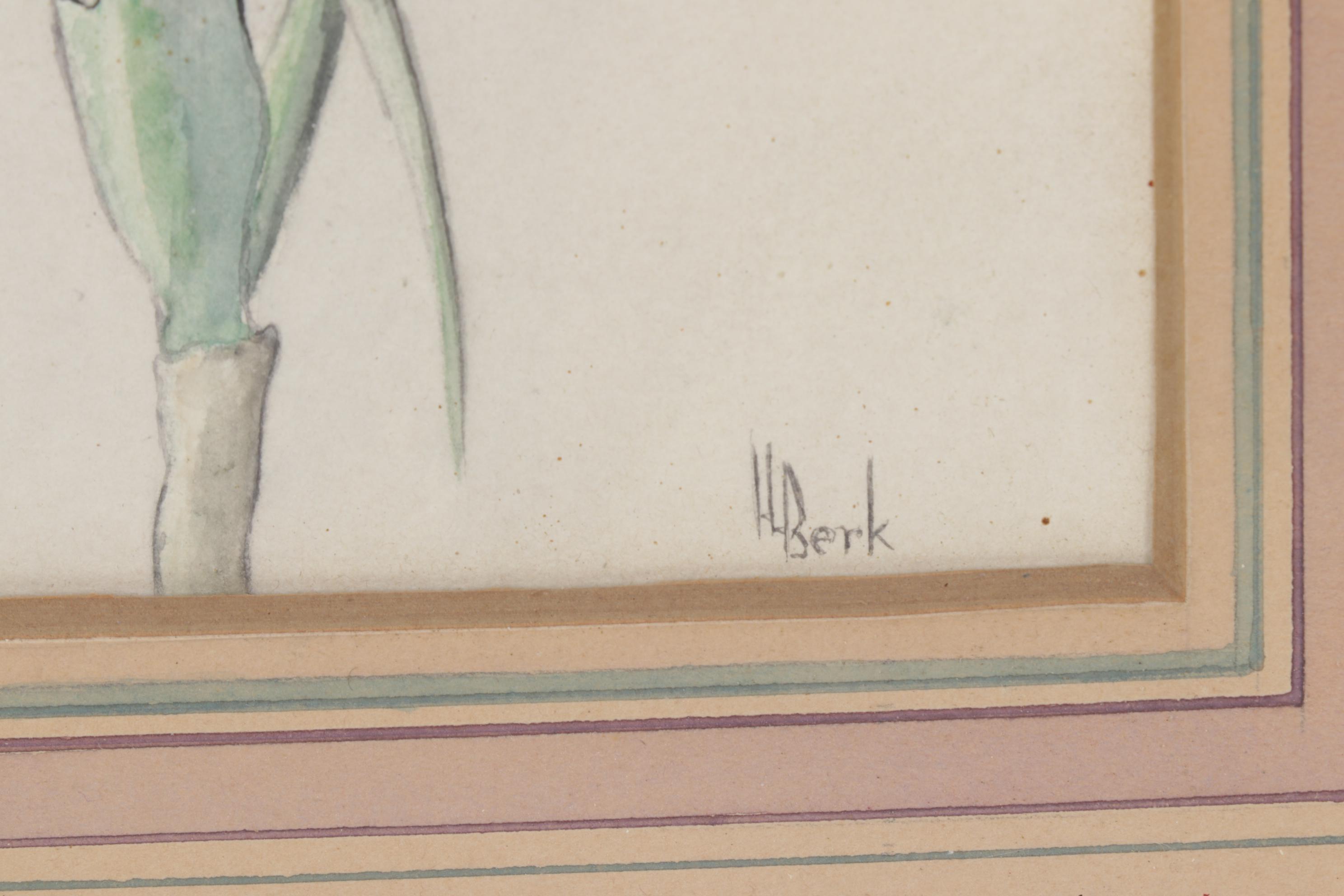 Pair of Framed Floral Watercolors, Mid-20th Century