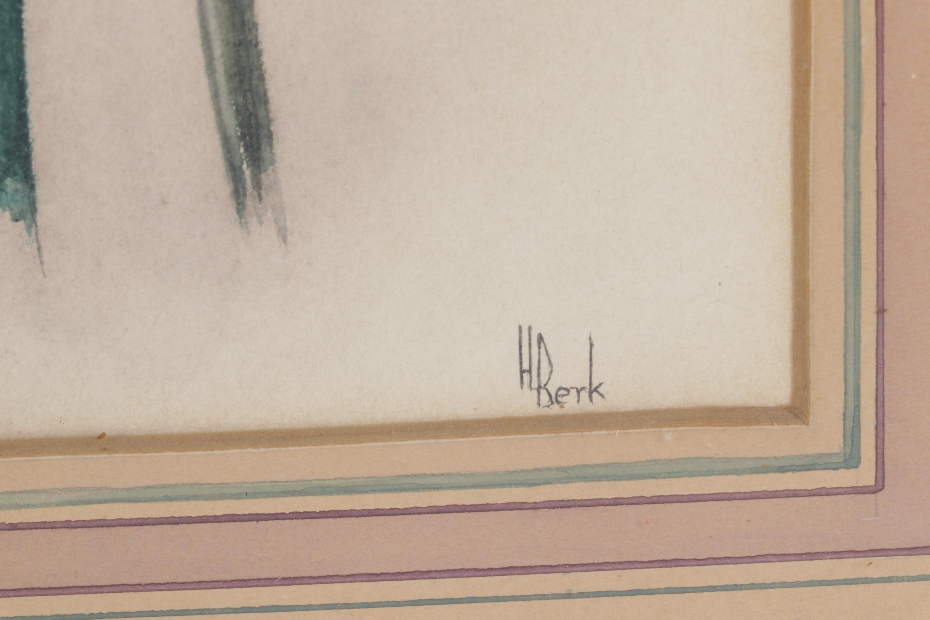 Pair of Framed Floral Watercolors, Mid-20th Century