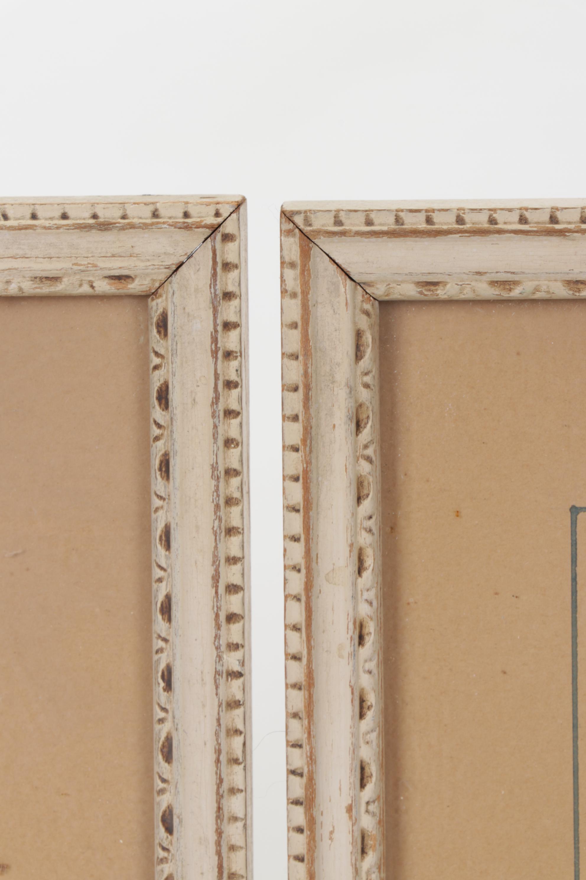 Pair of Framed Floral Watercolors, Mid-20th Century