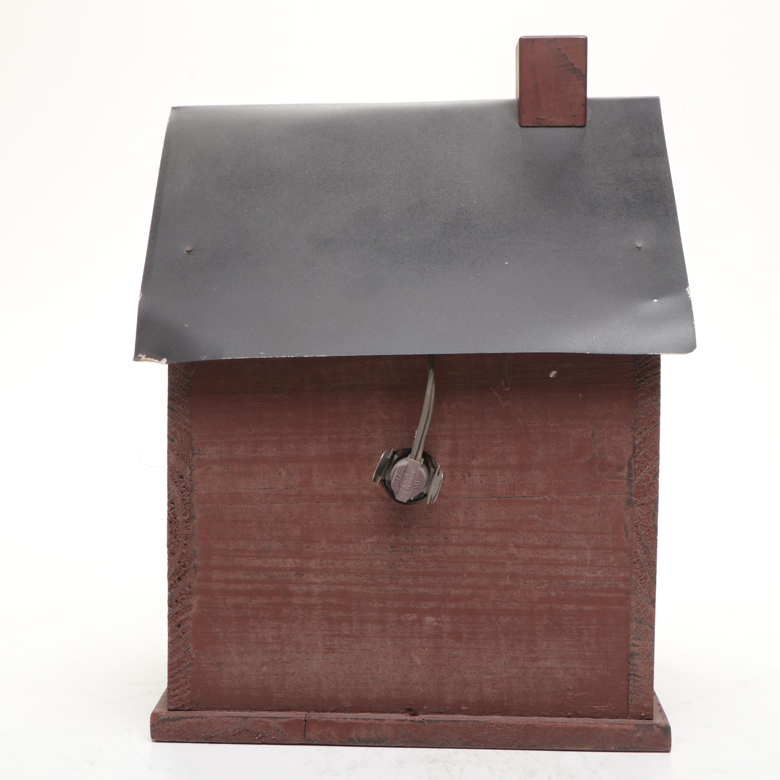 Colonial Style Wood and Metal House Novelty Lamp