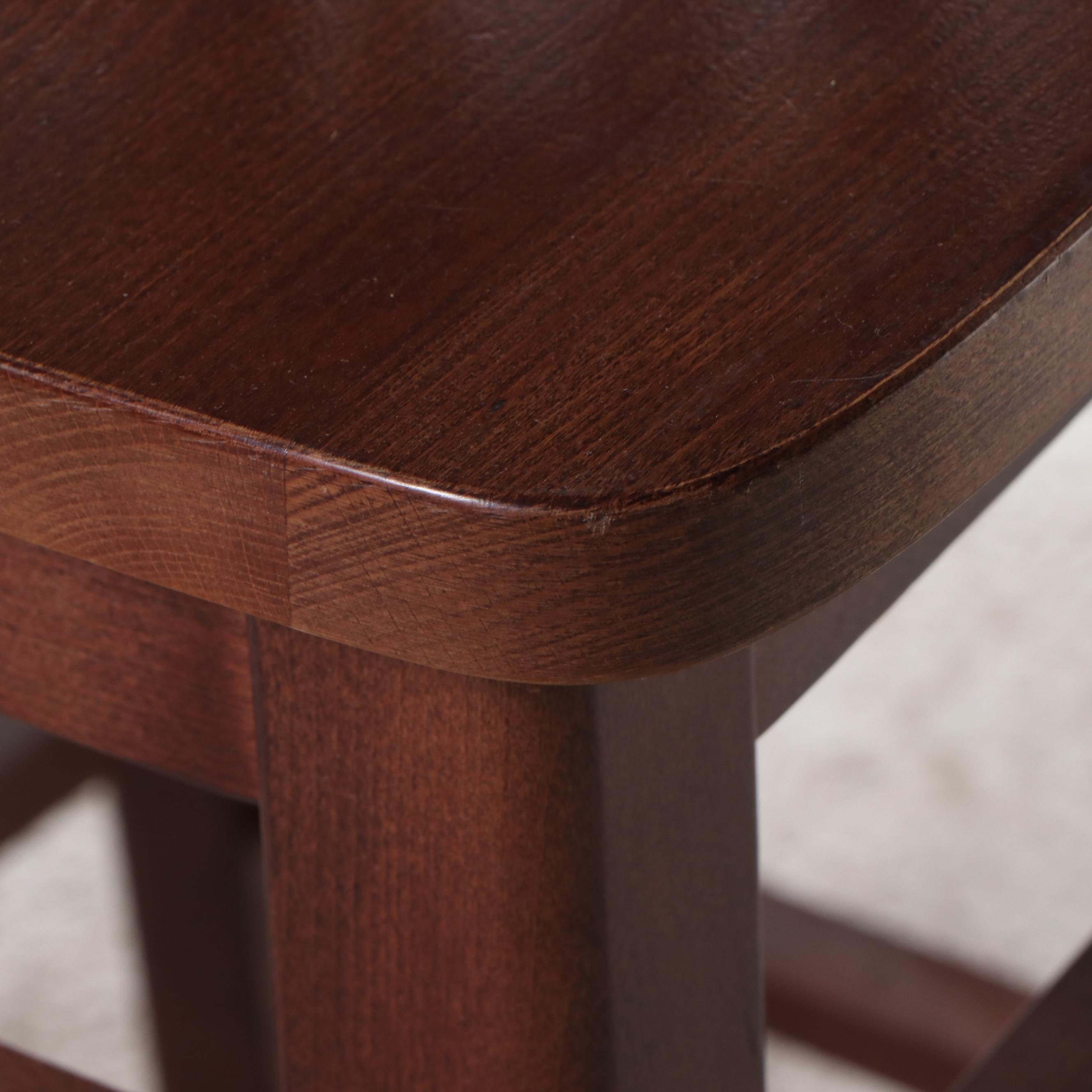 Set of Five Oak Slat-Back Barstools