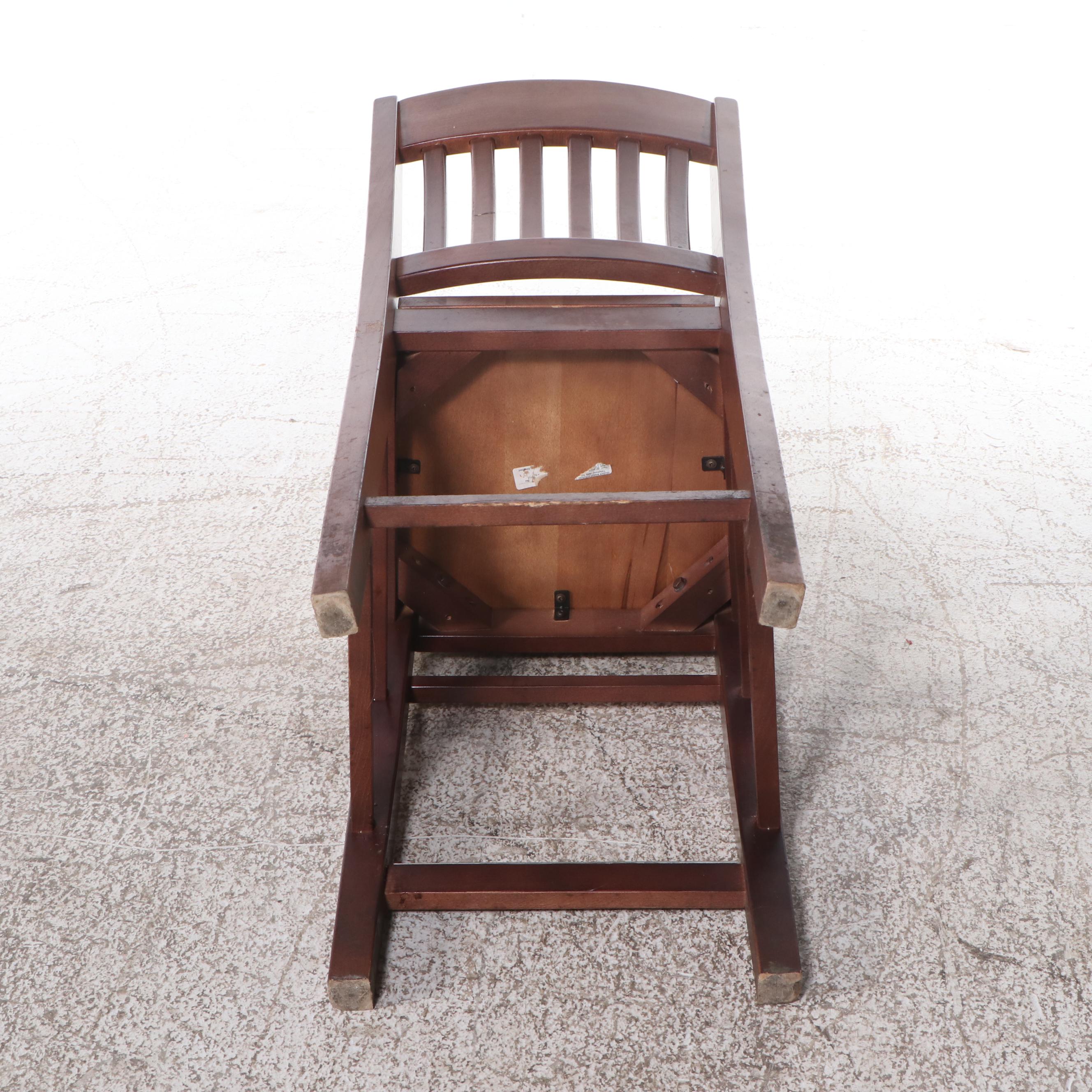 Set of Five Oak Slat-Back Barstools