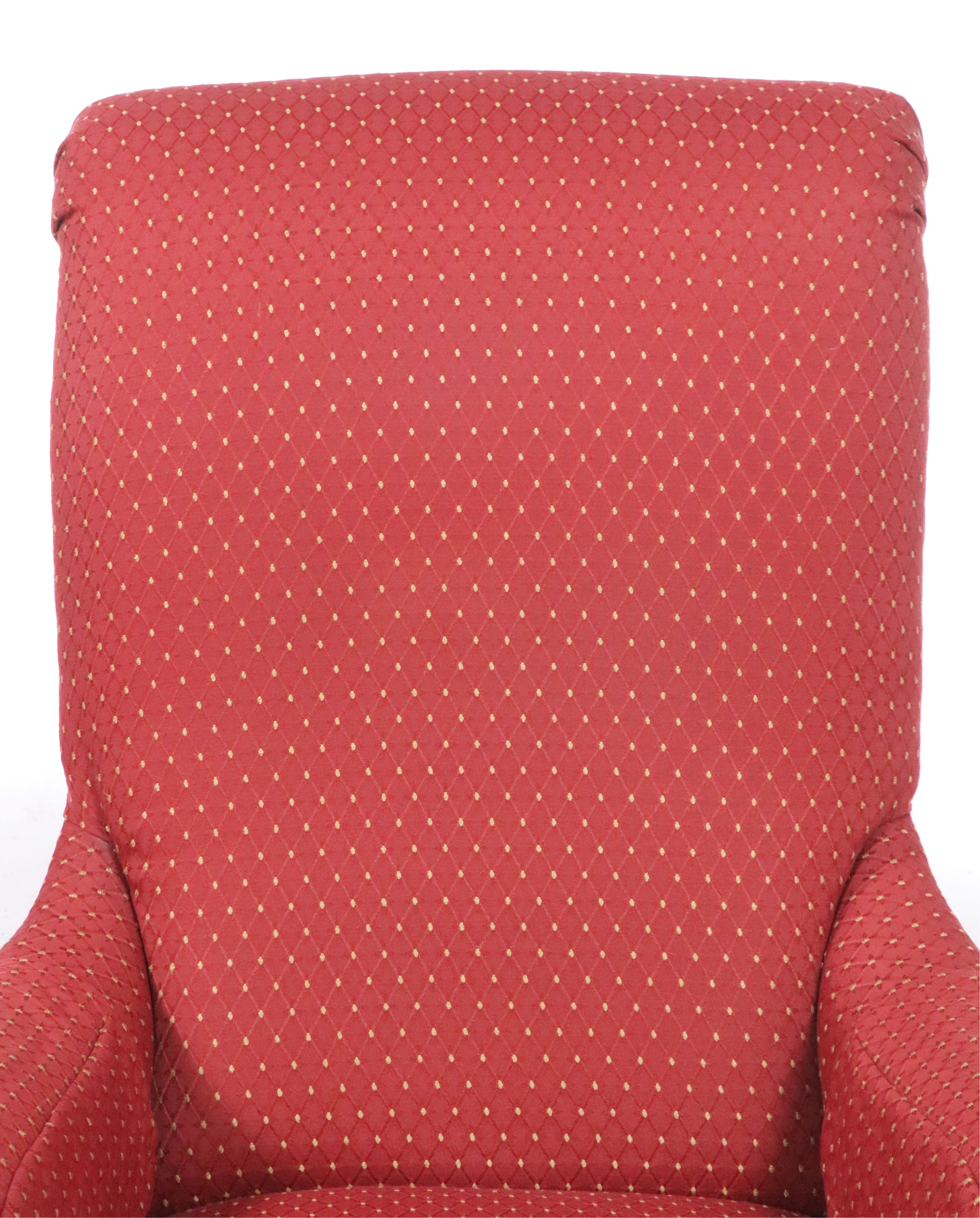 Pair of Napoleon III Style Red Armchairs with Ottomans