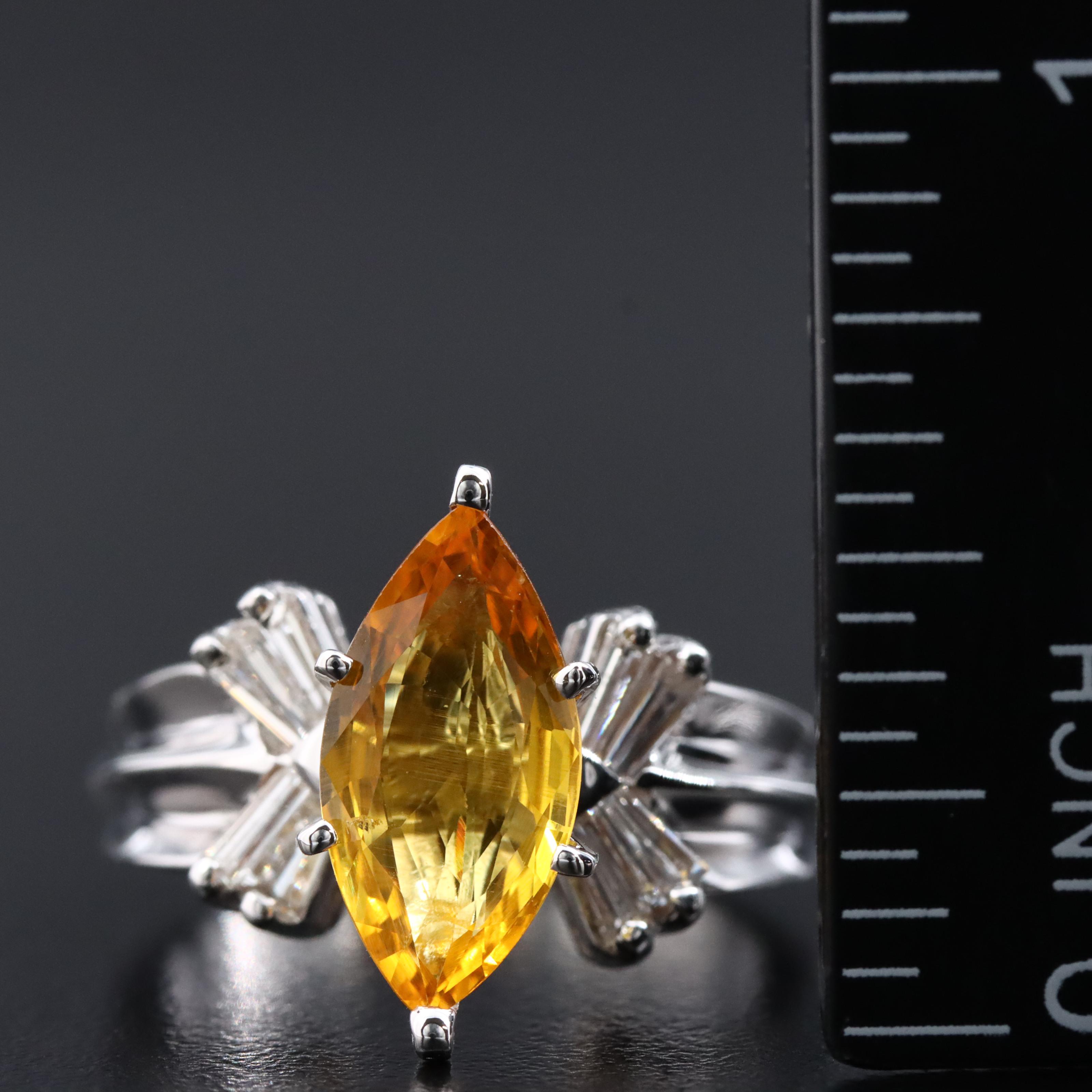 14K 2.60 CT Sapphire and Diamond Ring with GIA Report