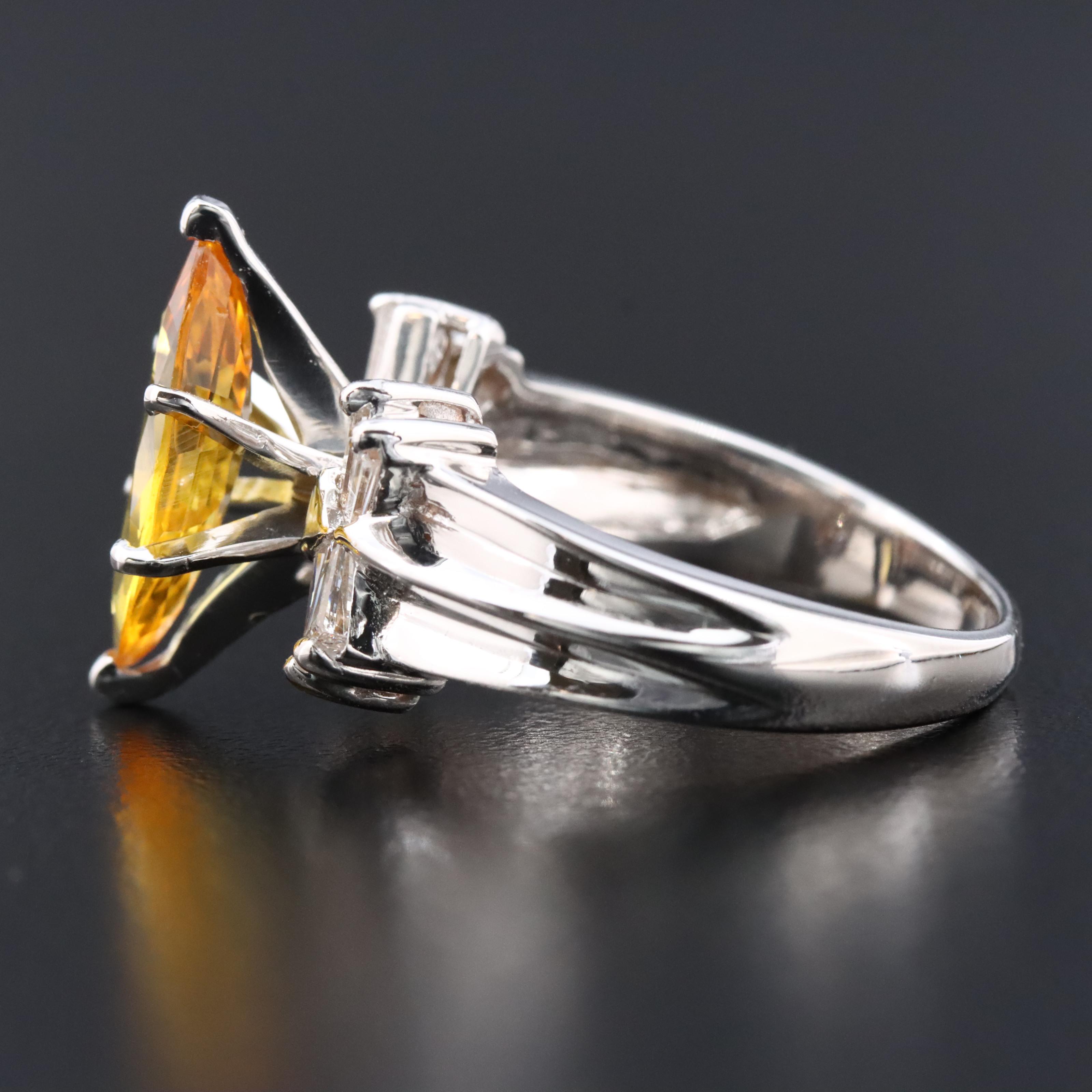 14K 2.60 CT Sapphire and Diamond Ring with GIA Report