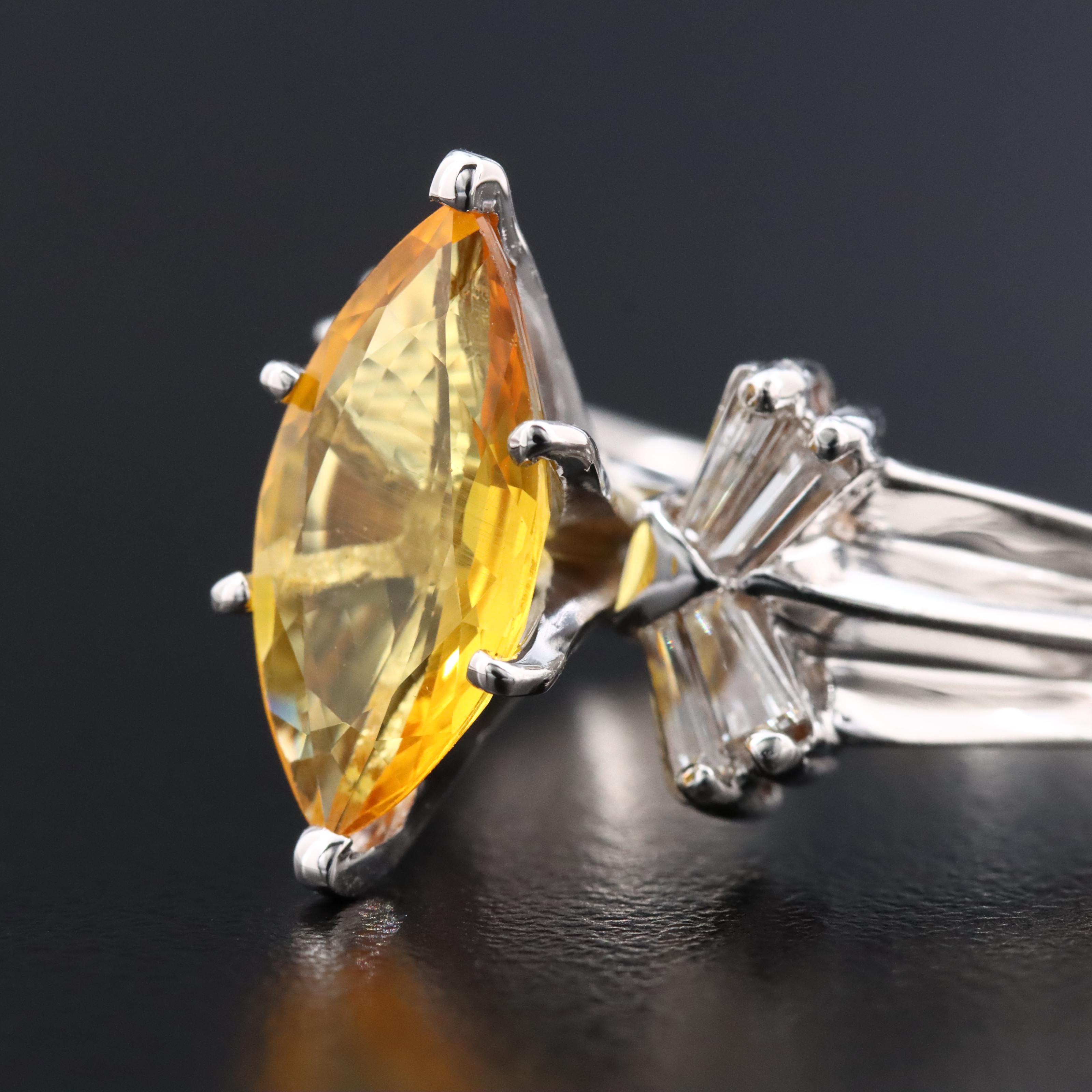 14K 2.60 CT Sapphire and Diamond Ring with GIA Report