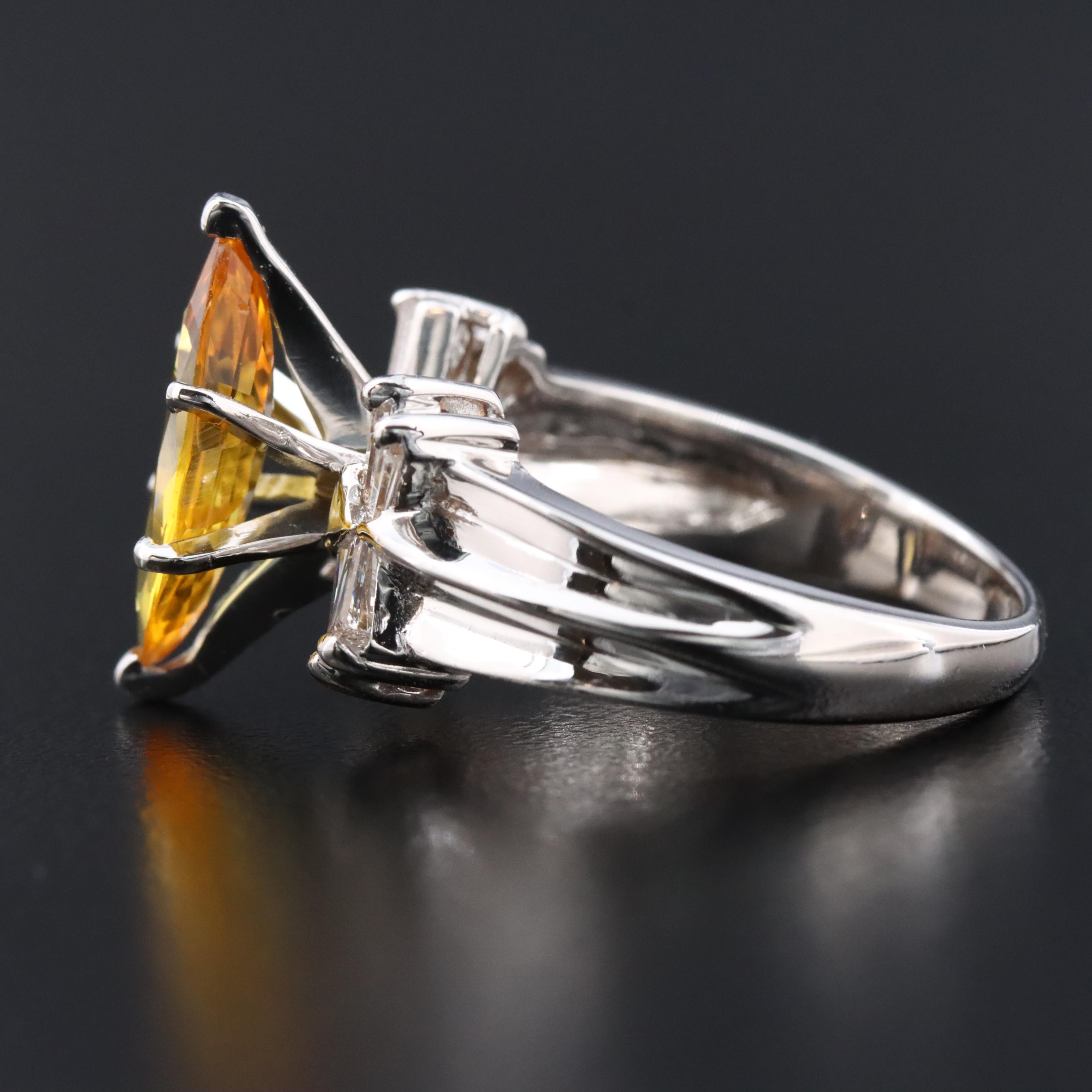 14K 2.60 CT Sapphire and Diamond Ring with GIA Report