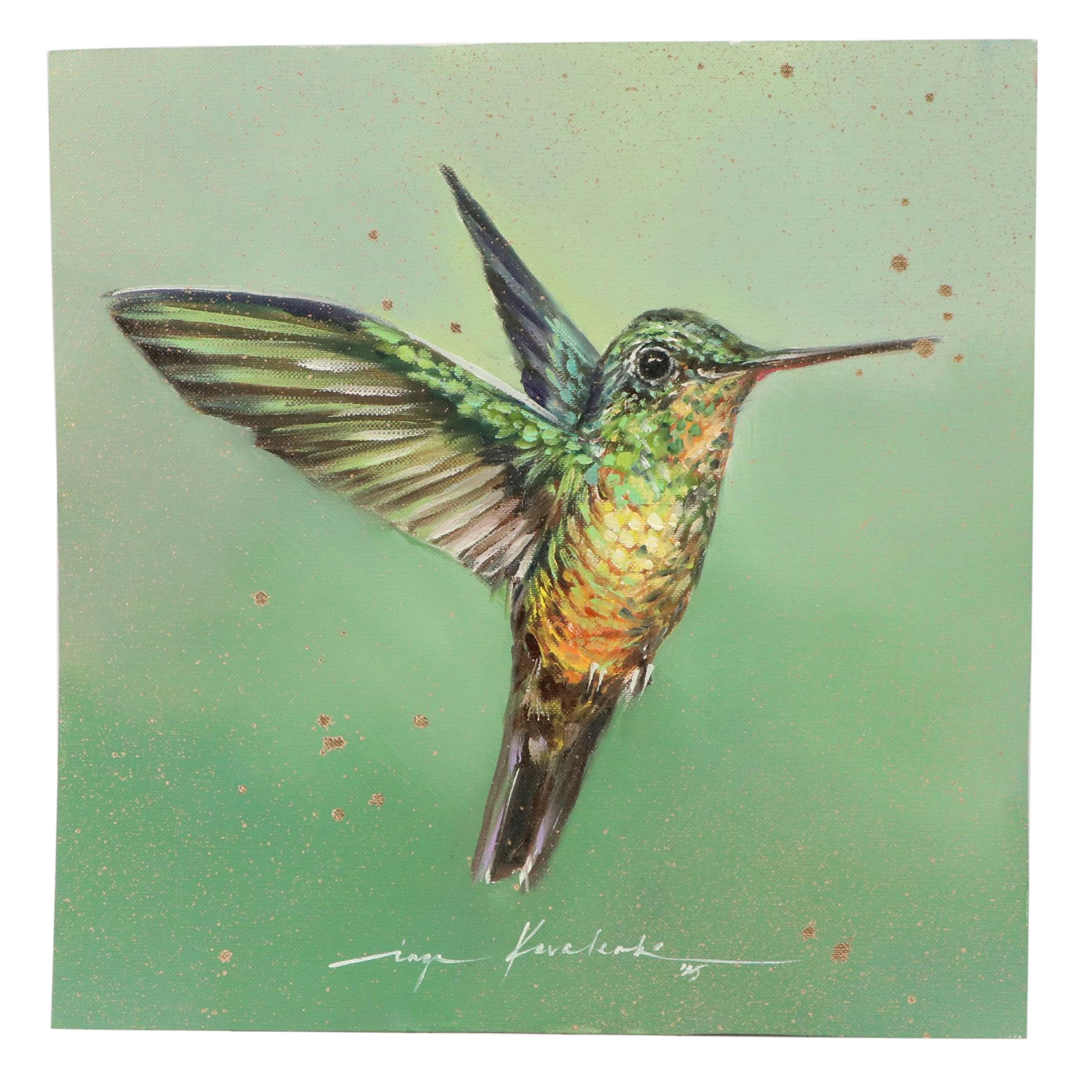 Inga Kovalenko Oil Painting of Hummingbird, 2025