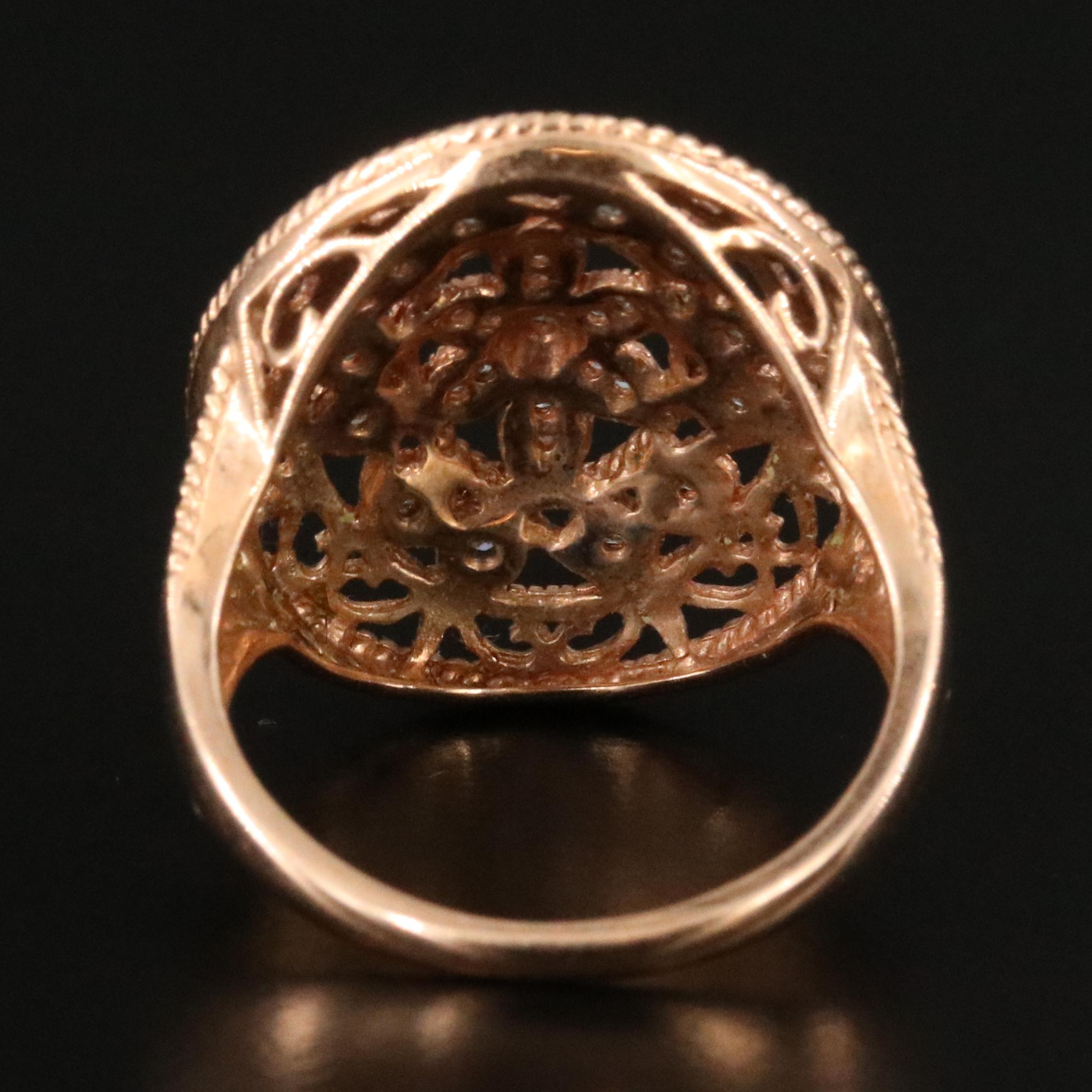 14K 0.12 CTW Diamond Rose Gold Filigree Ring