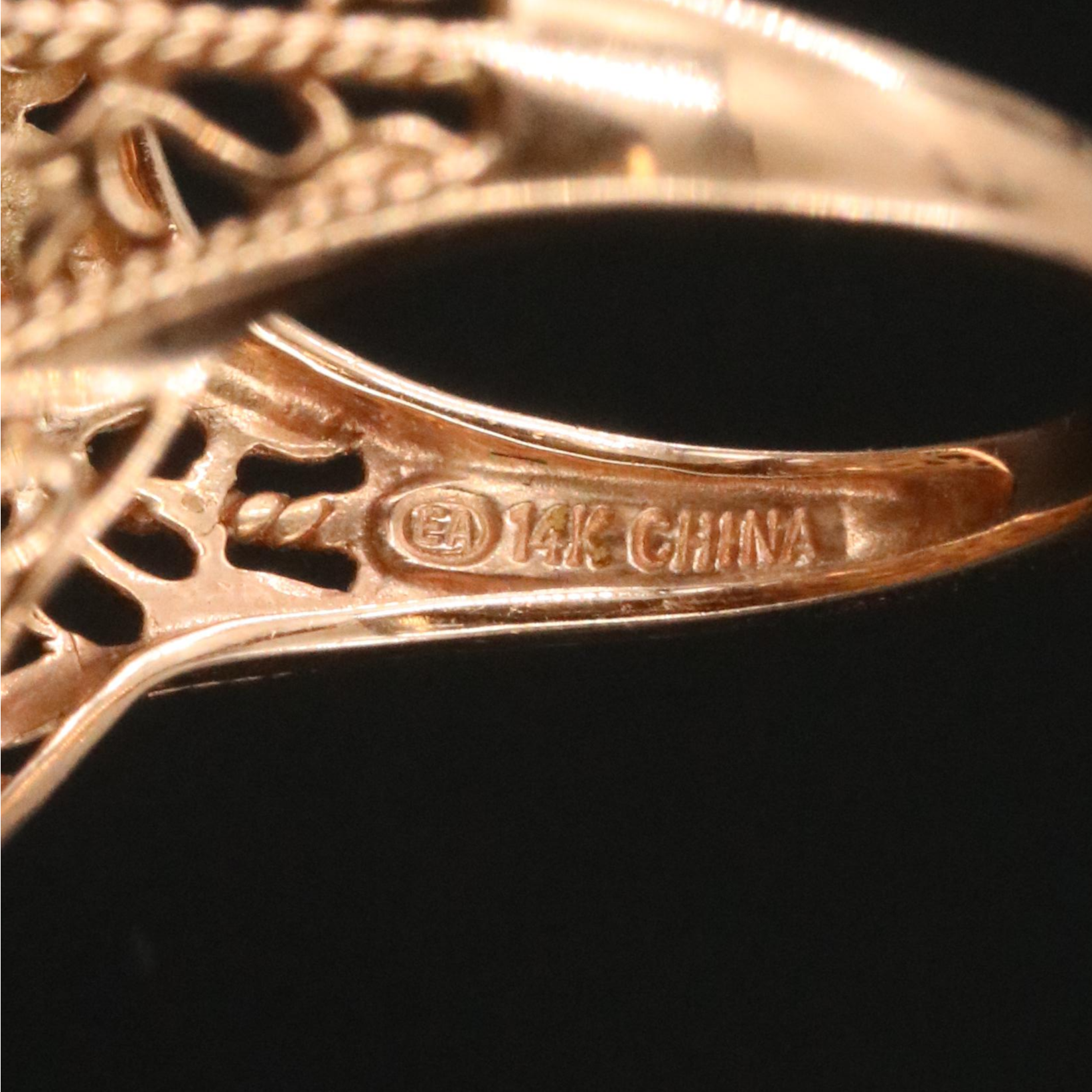 14K 0.12 CTW Diamond Rose Gold Filigree Ring