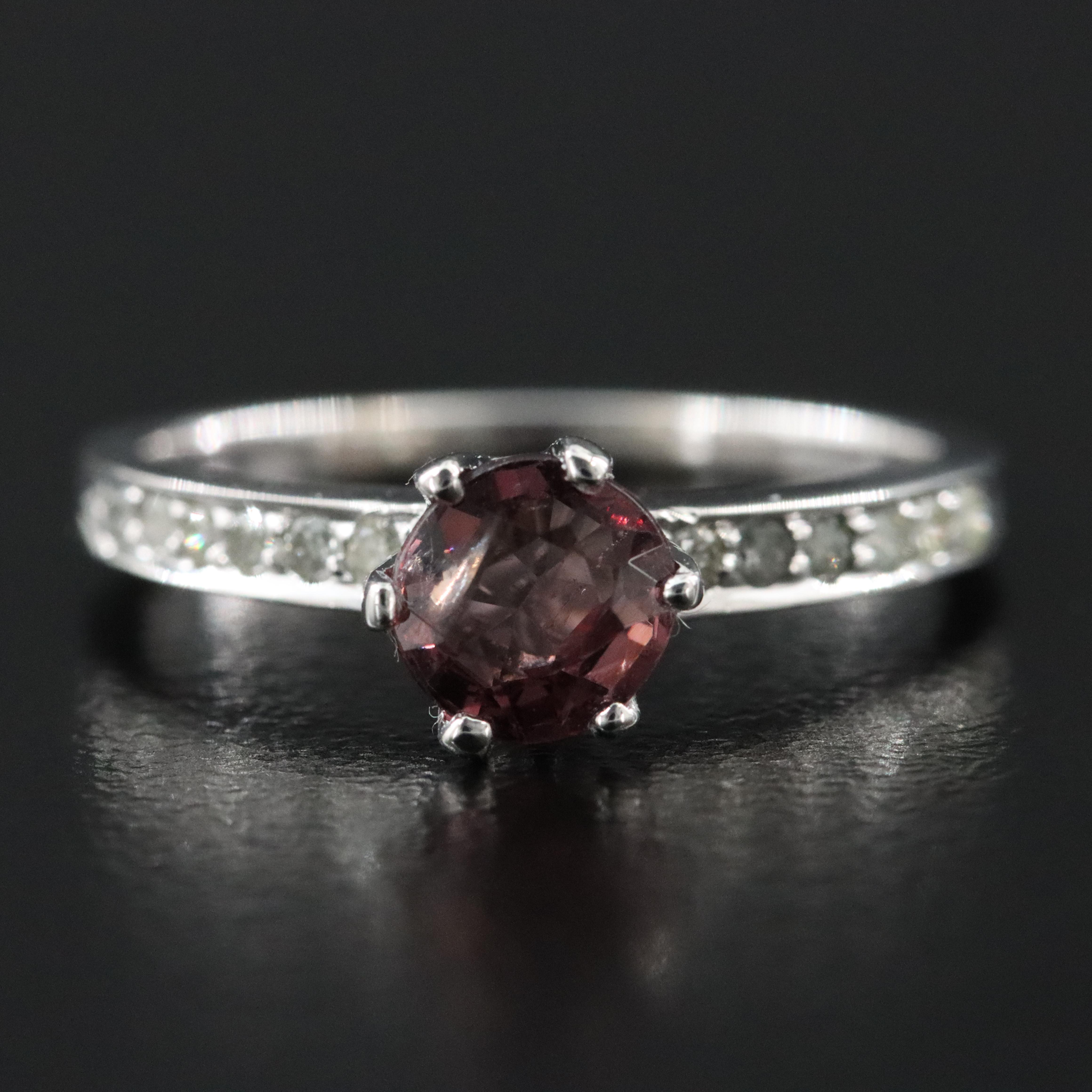 14K Unheated Spinel and Diamond Ring with GIA Report