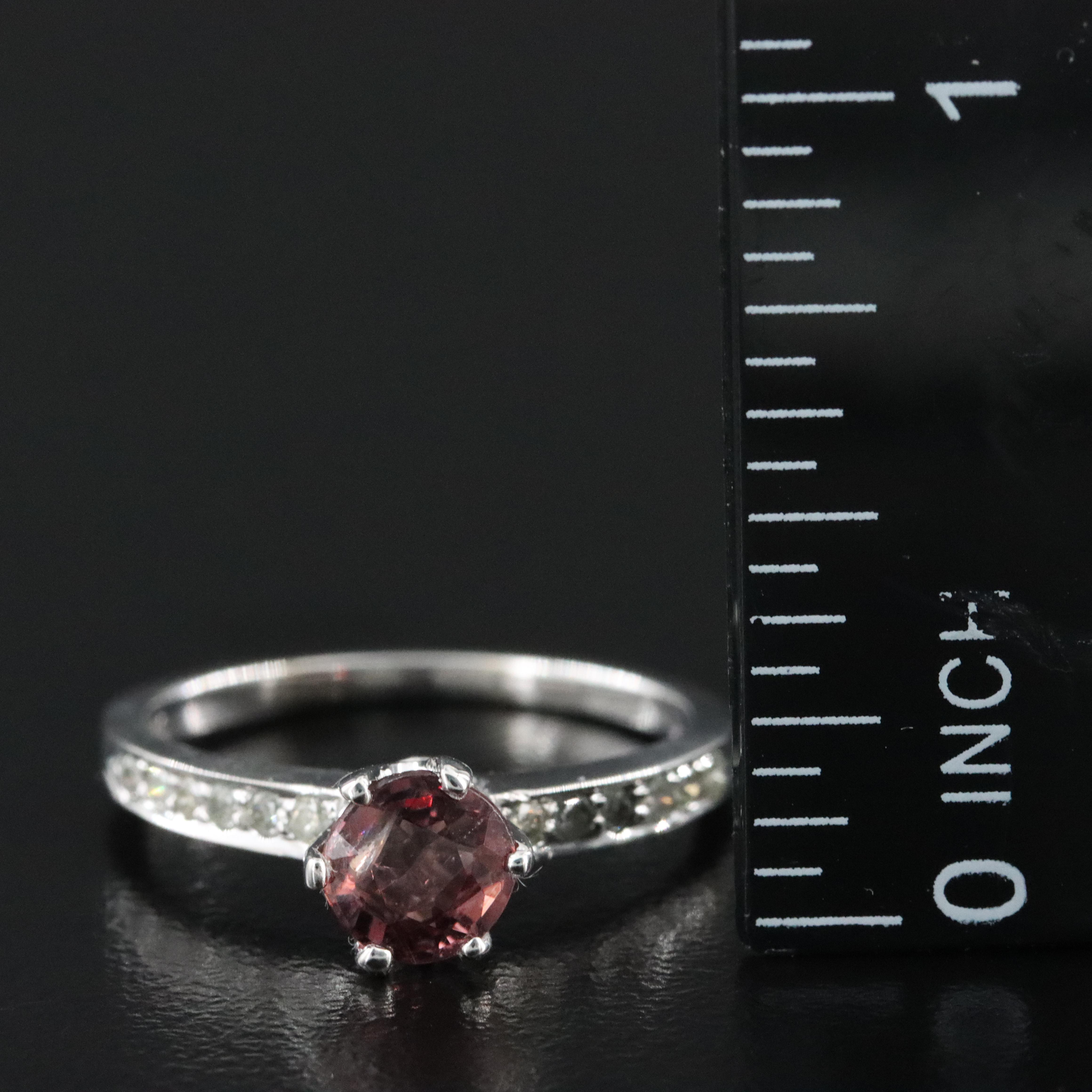 14K Unheated Spinel and Diamond Ring with GIA Report