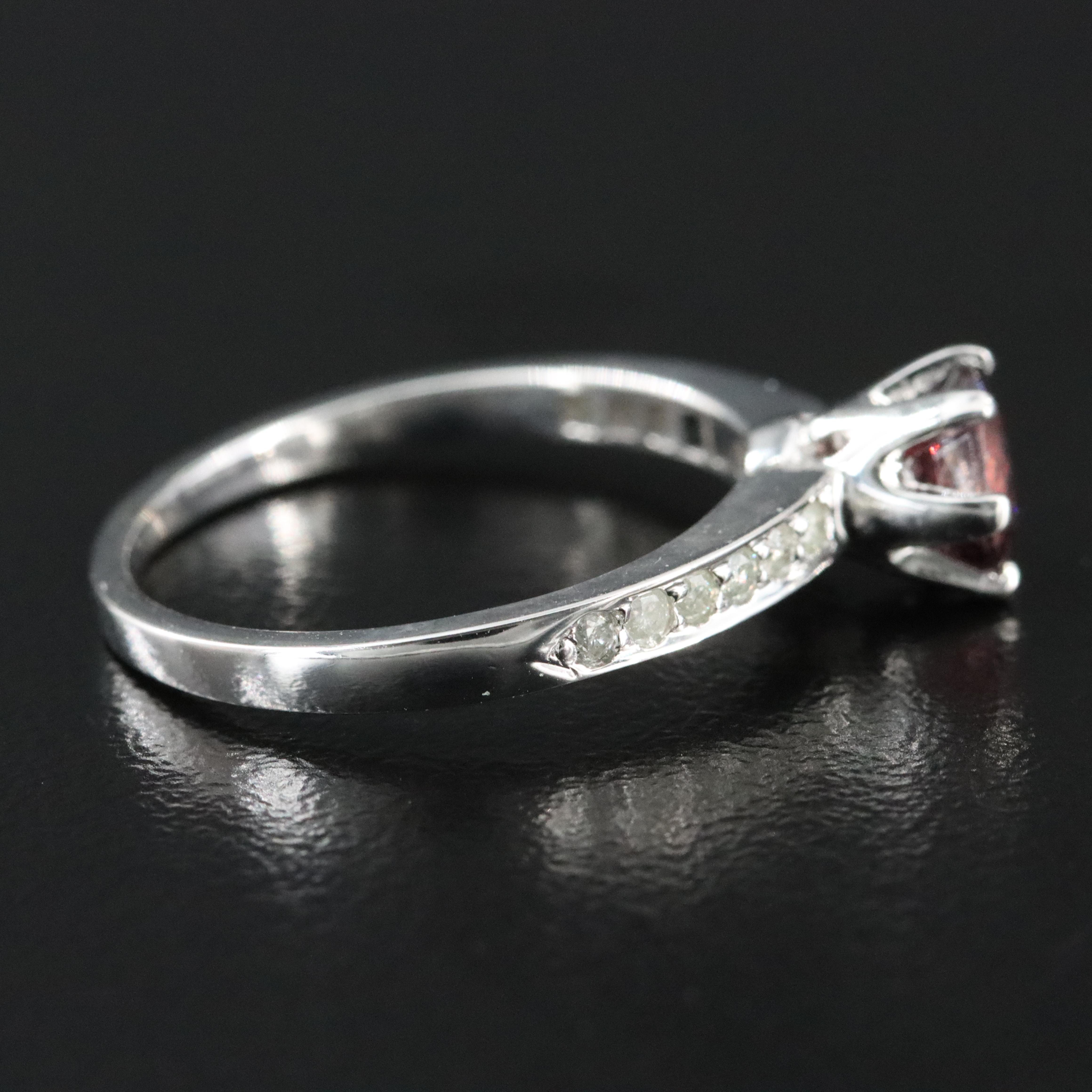 14K Unheated Spinel and Diamond Ring with GIA Report