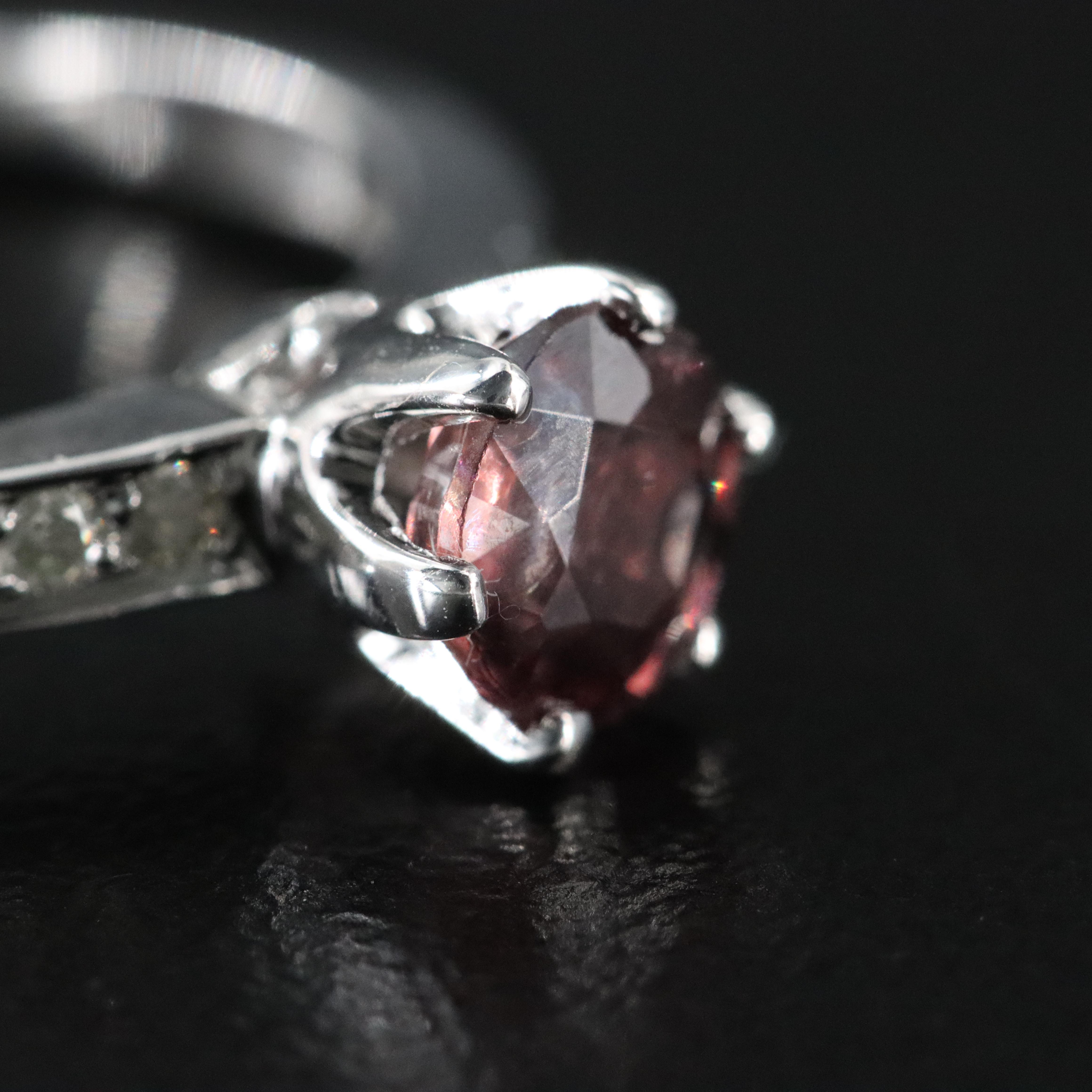 14K Unheated Spinel and Diamond Ring with GIA Report