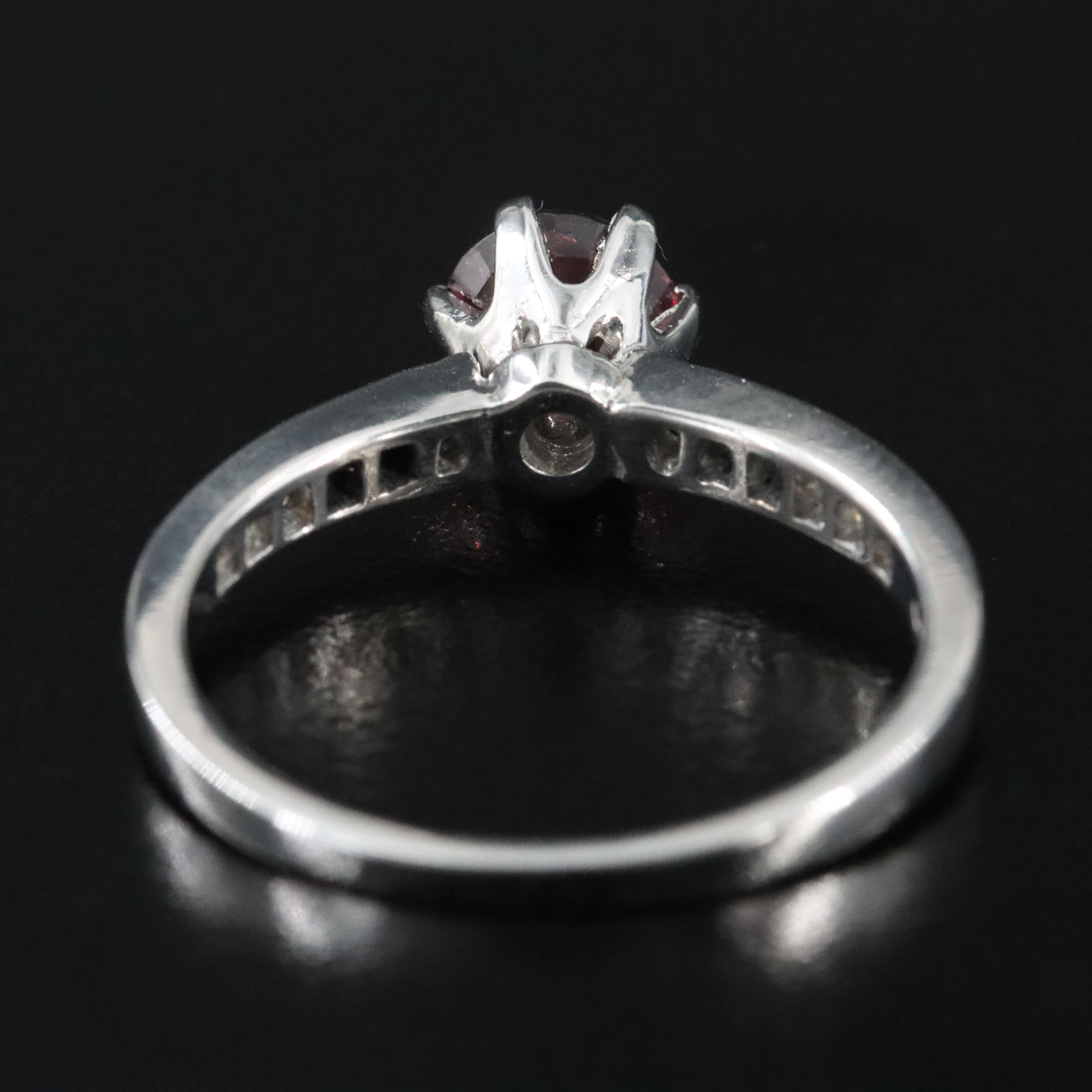 14K Unheated Spinel and Diamond Ring with GIA Report