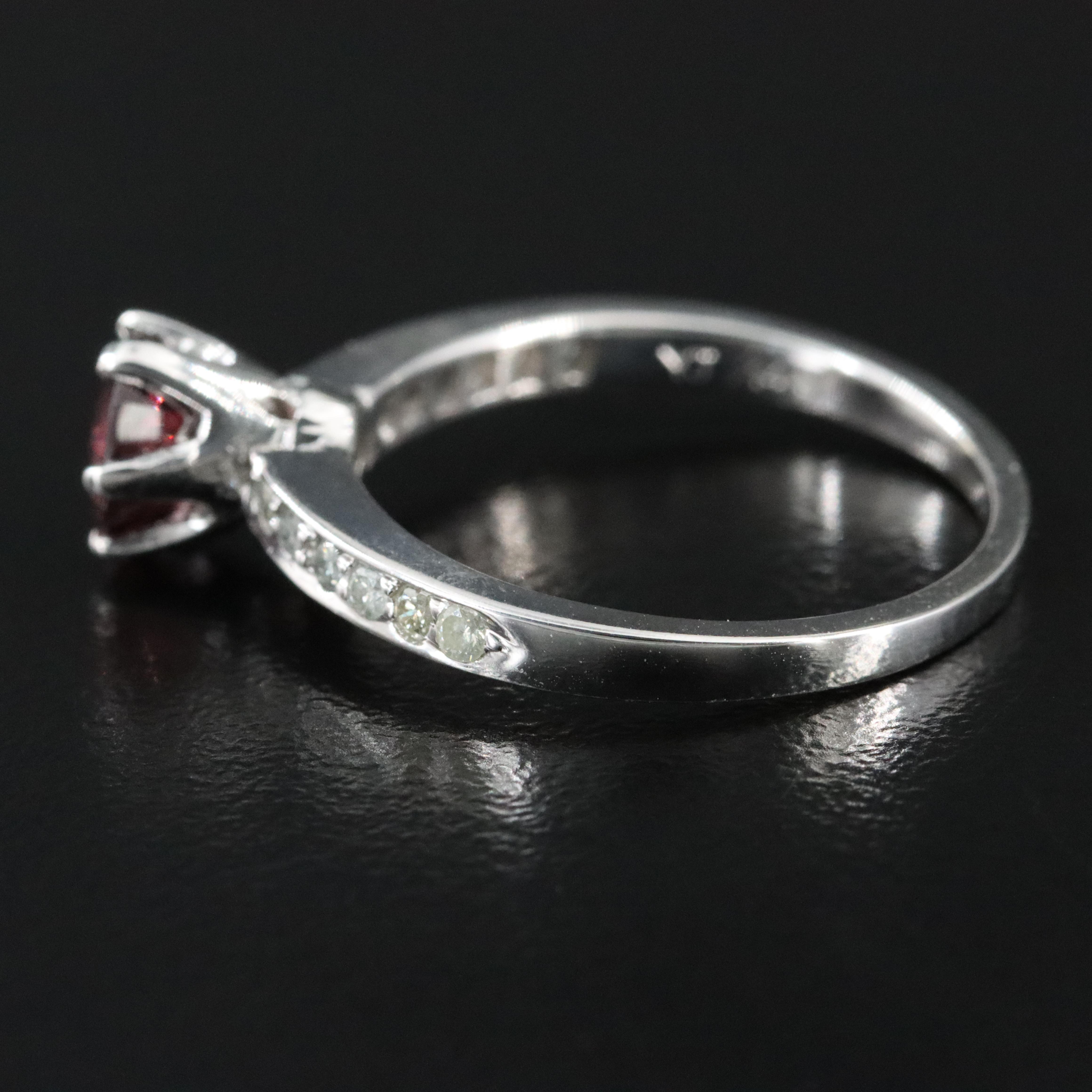 14K Unheated Spinel and Diamond Ring with GIA Report