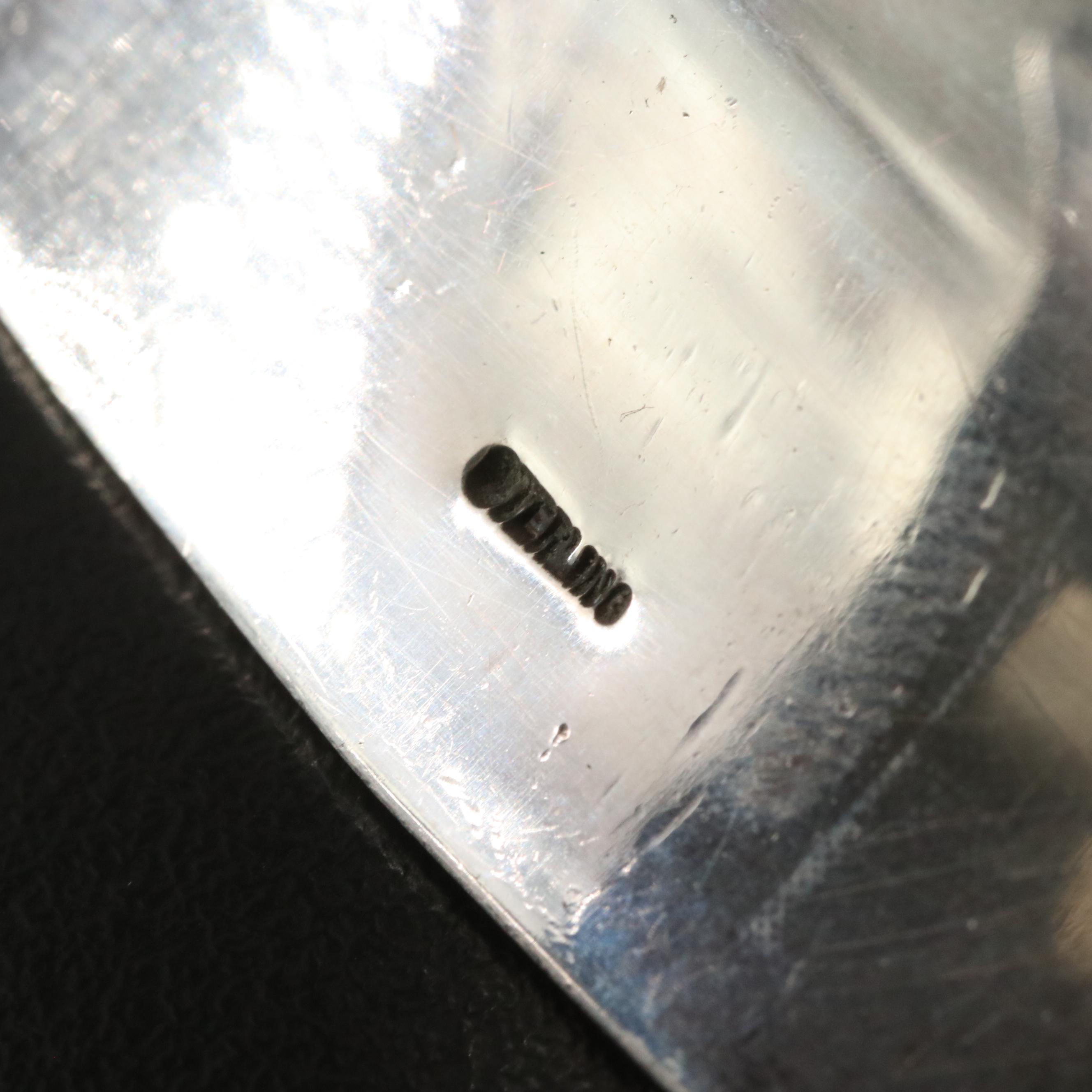 Southwestern Signed Sterling Shadowbox Cuff Bracelet