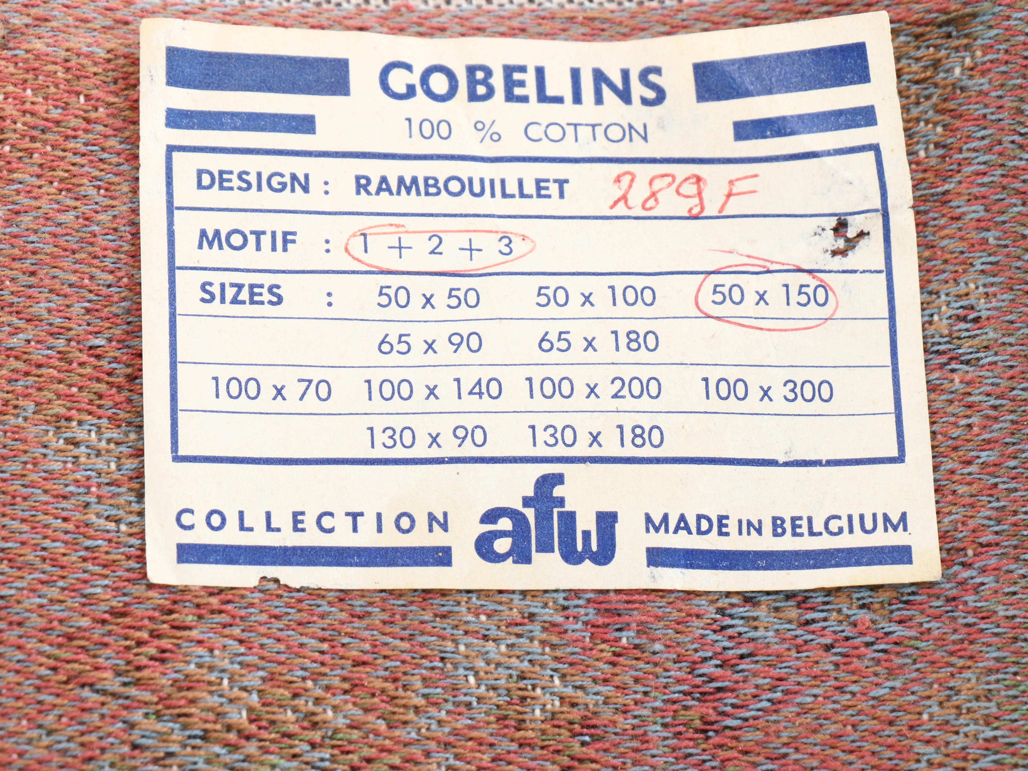Gobelins "Rambouillet" Woven Cotton Tapestry, Mid/Late 20th Century