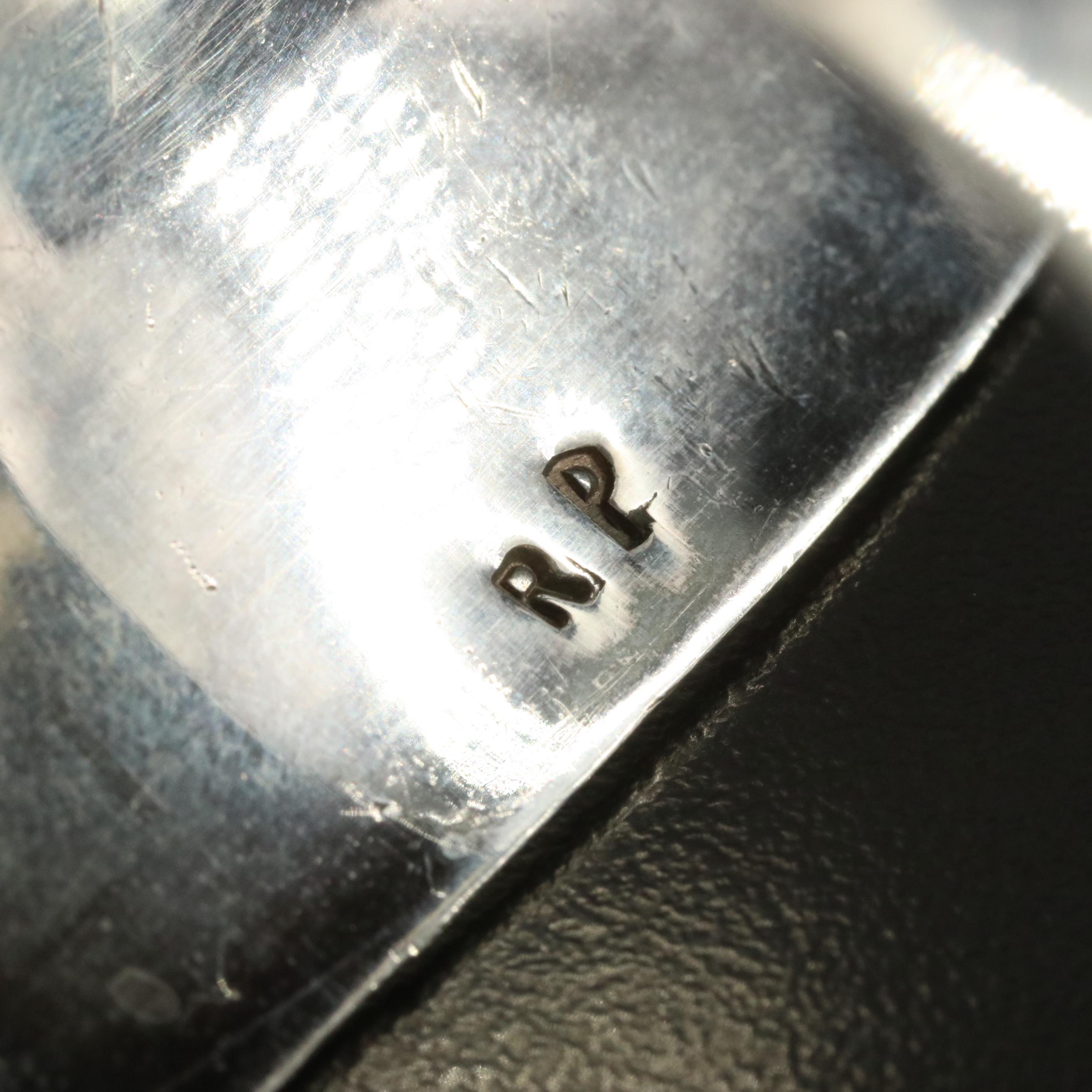 Southwestern Signed Sterling Shadowbox Cuff Bracelet