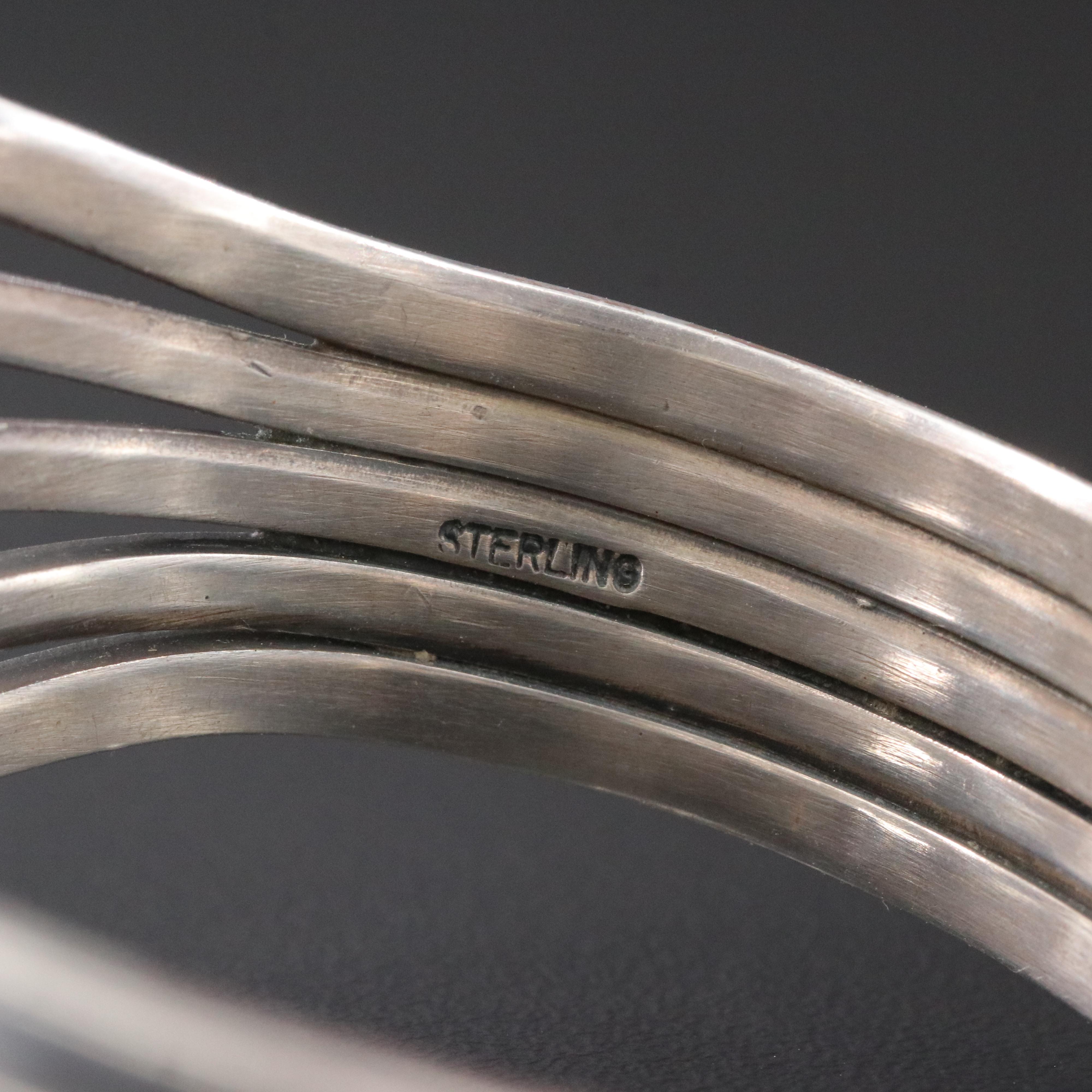 Southwestern Sterling Turquoise Tapered Cuff Bracelet