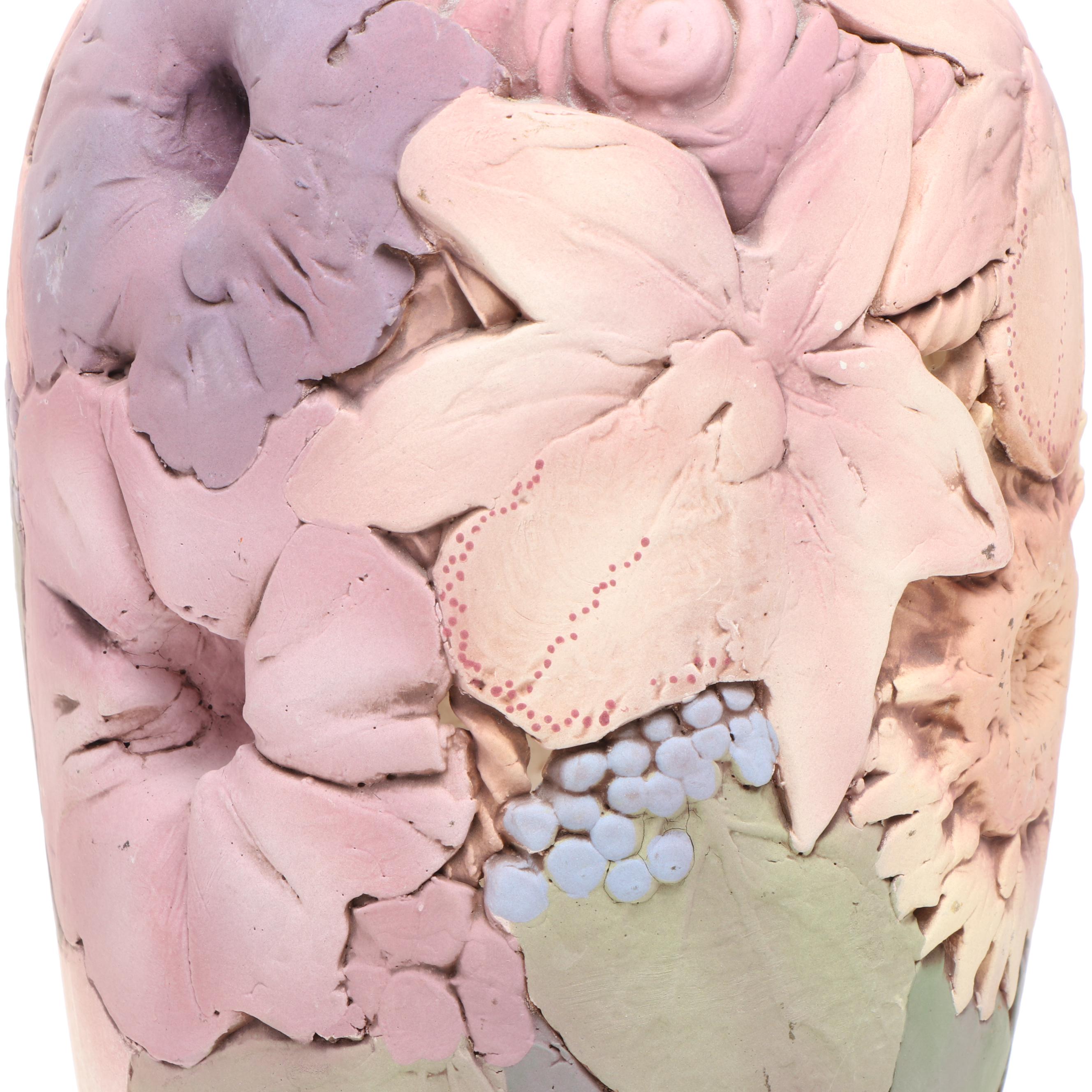 John Davis Handmade Floral Perforated Ceramic Vase, 2002
