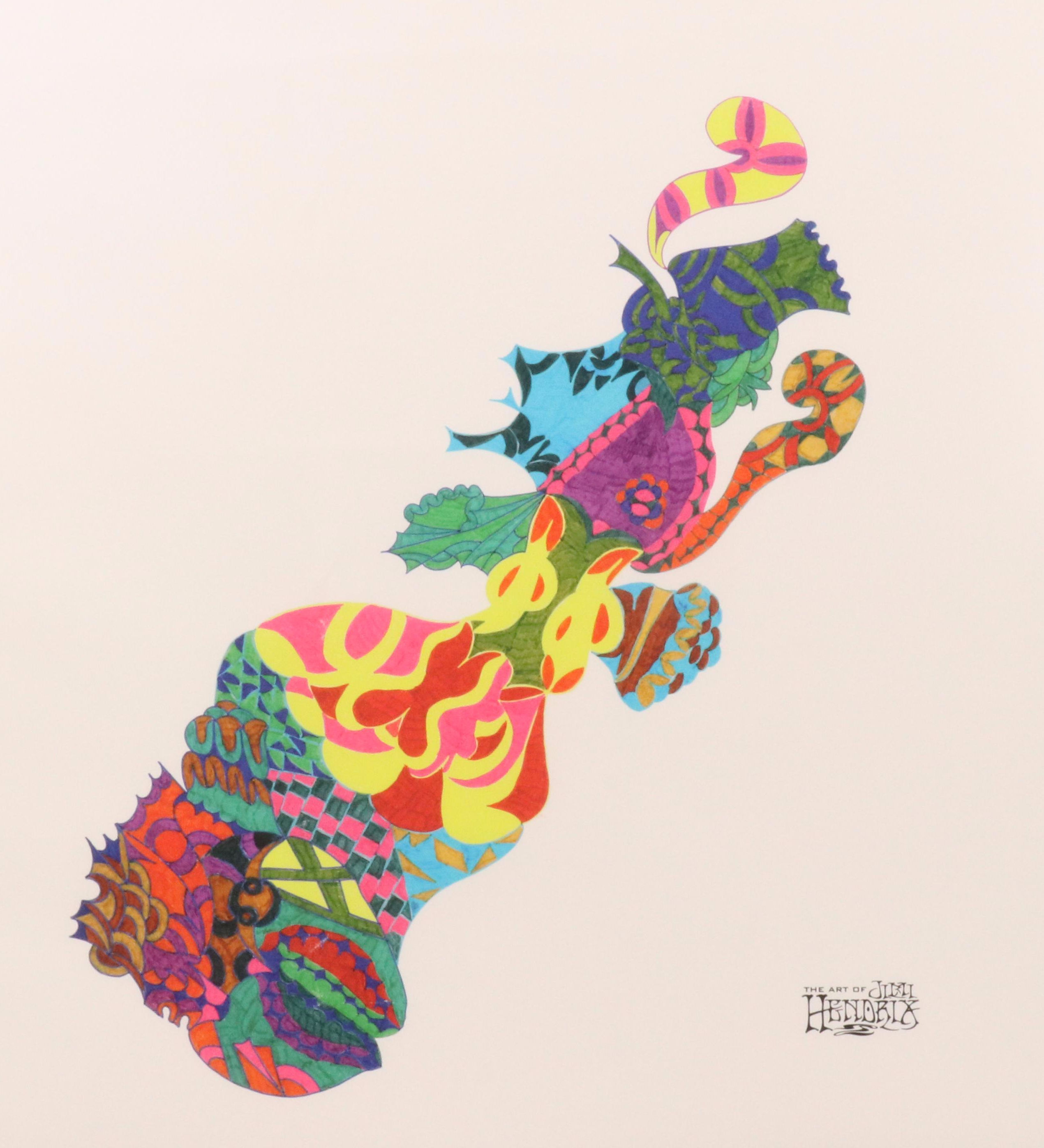 Abstract Giclée After Jimi Hendrix "The Art of Jimi Hendrix," 21st Century