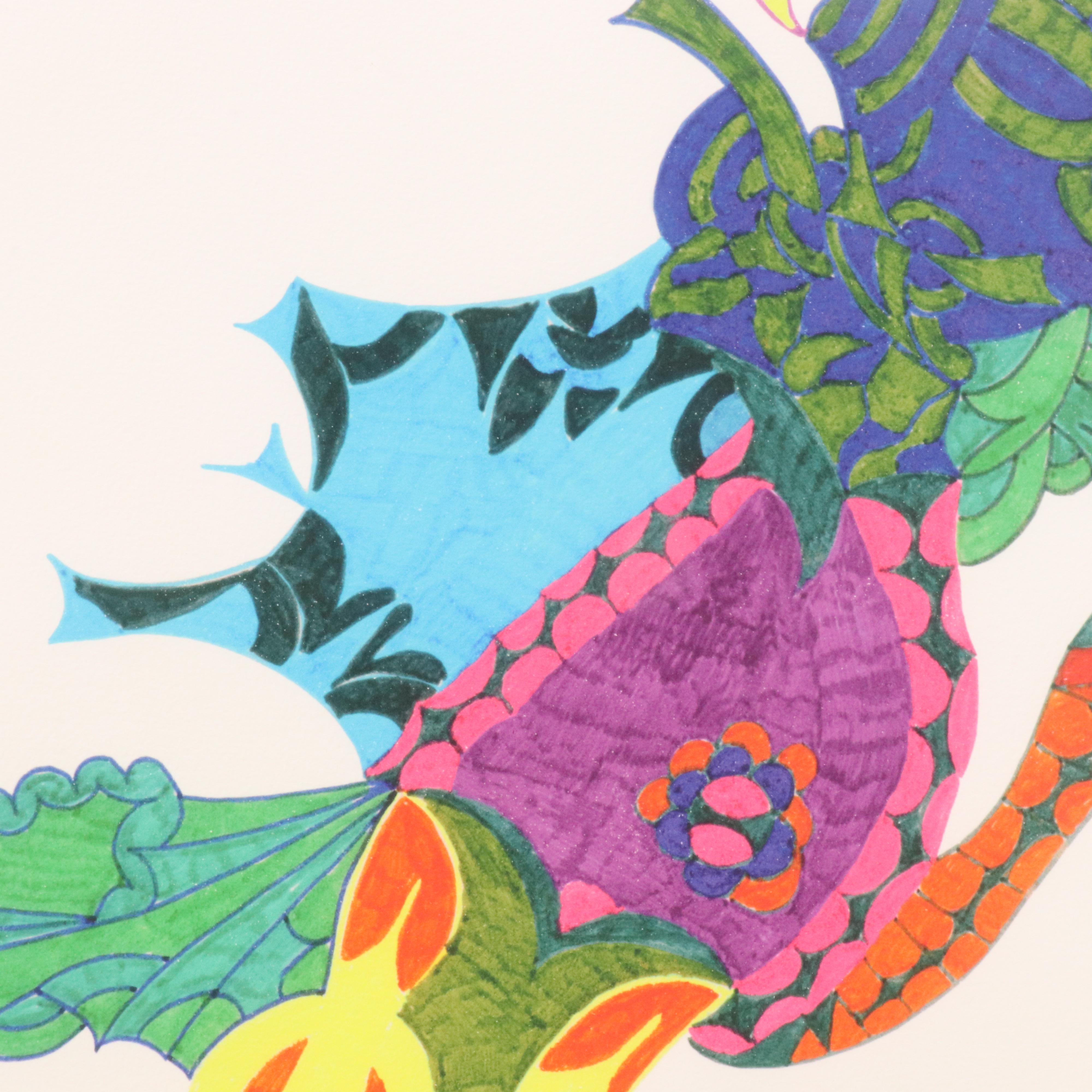 Abstract Giclée After Jimi Hendrix "The Art of Jimi Hendrix," 21st Century