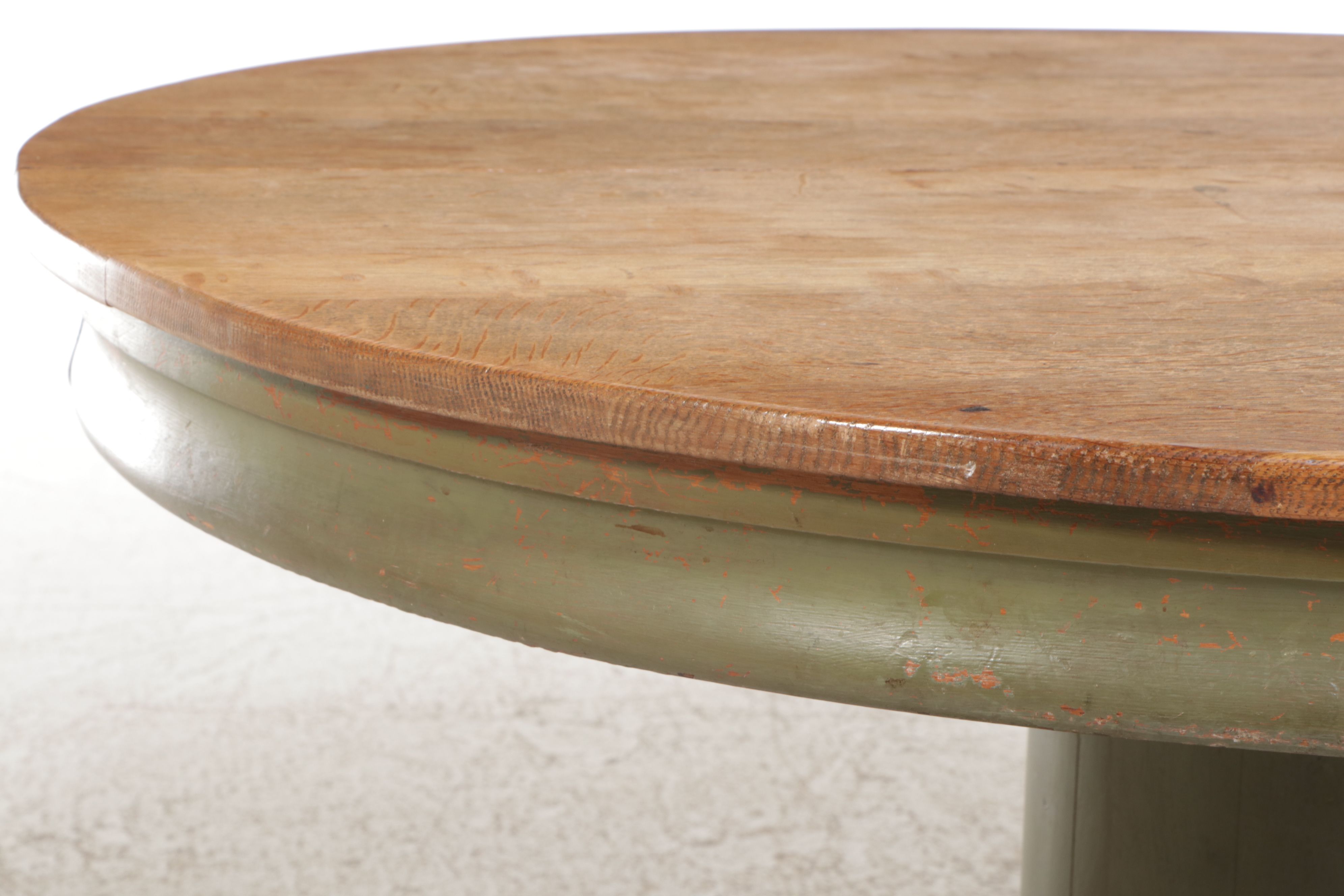 Circular Painted Oak Pedestal Dining Table