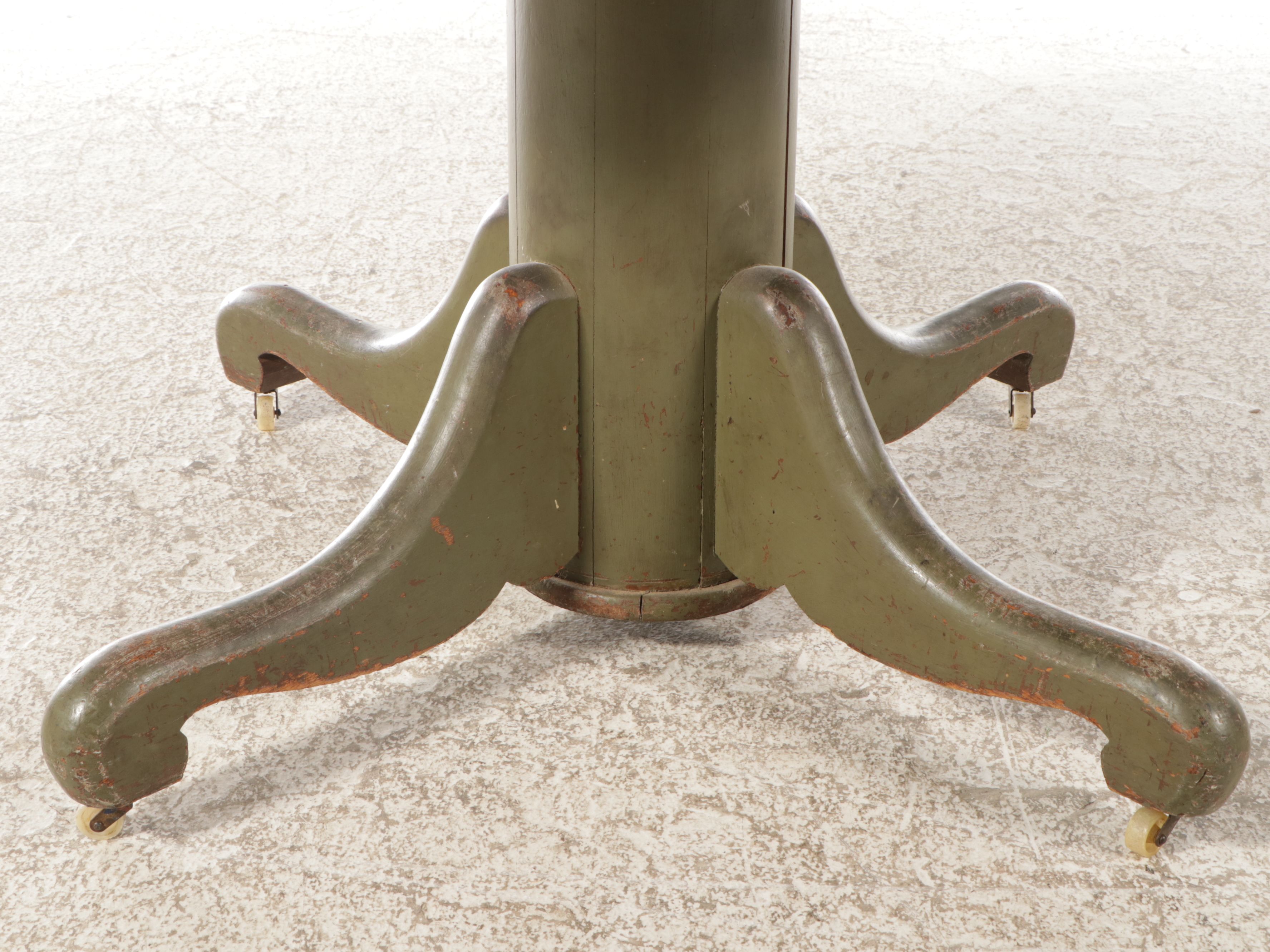 Circular Painted Oak Pedestal Dining Table