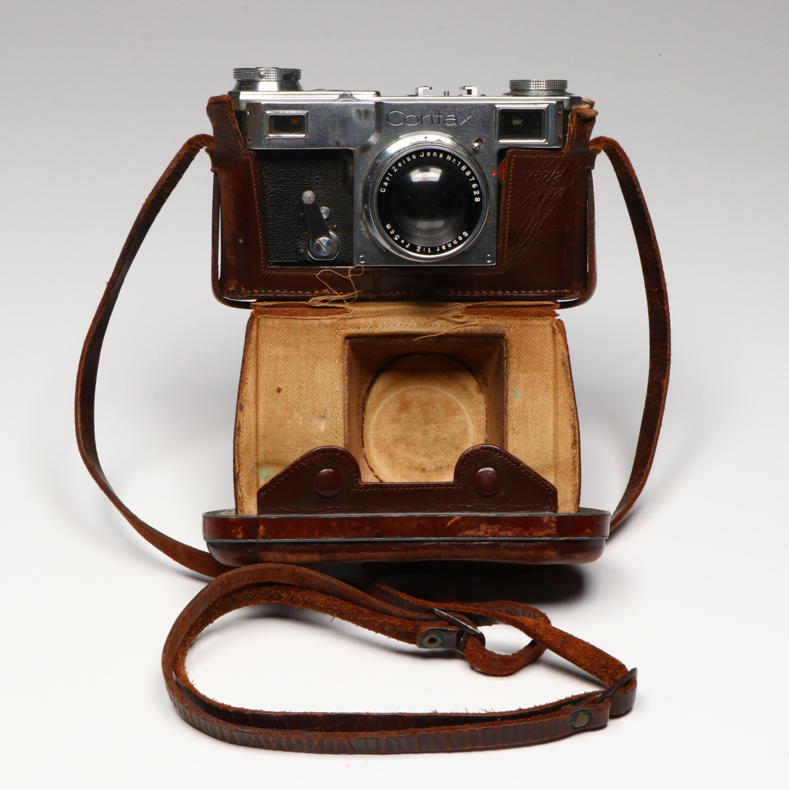 Converted Zeiss Ikon Contax IIa Rangefinder Camera with 50 mm Sonnar Lens