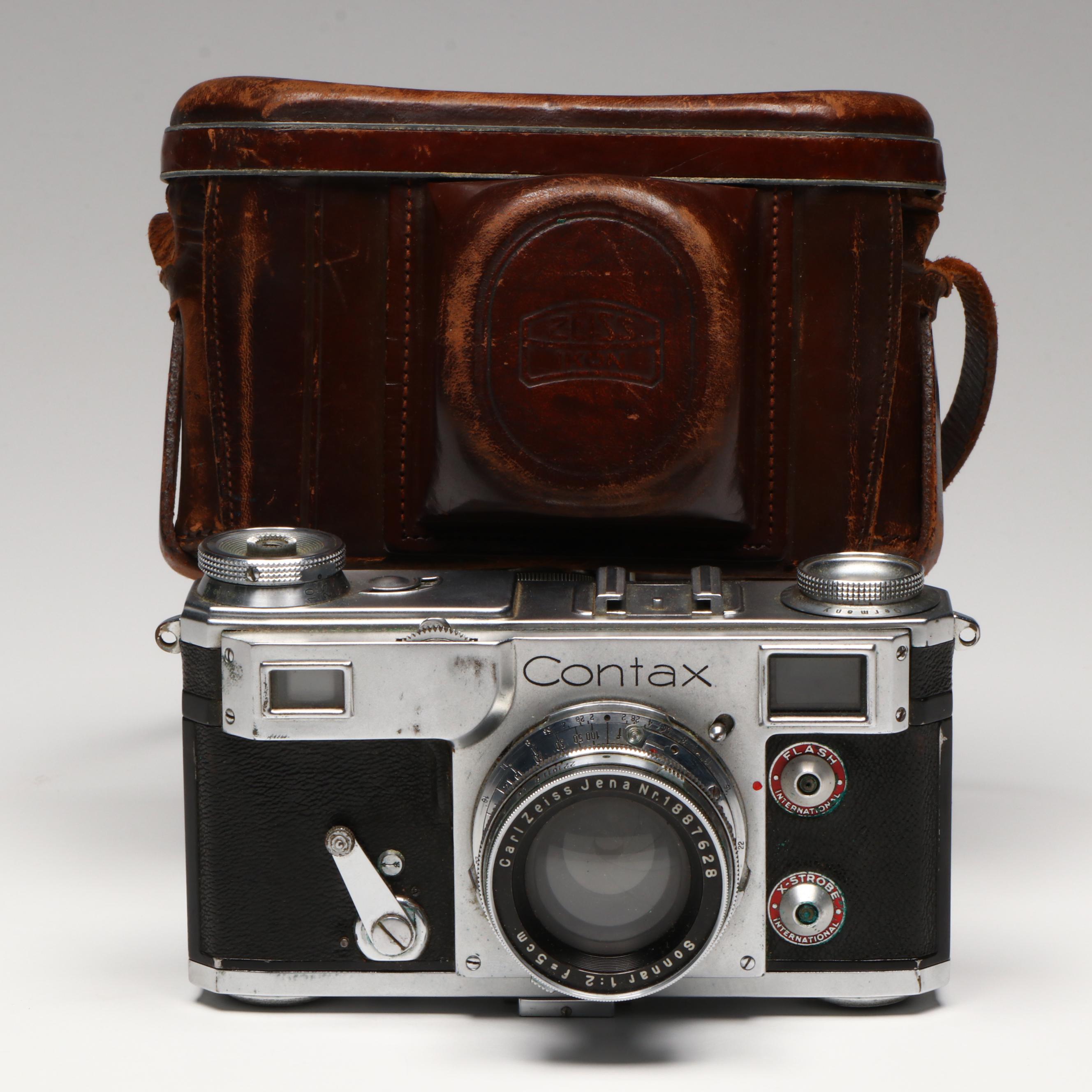 Converted Zeiss Ikon Contax IIa Rangefinder Camera with 50 mm Sonnar Lens