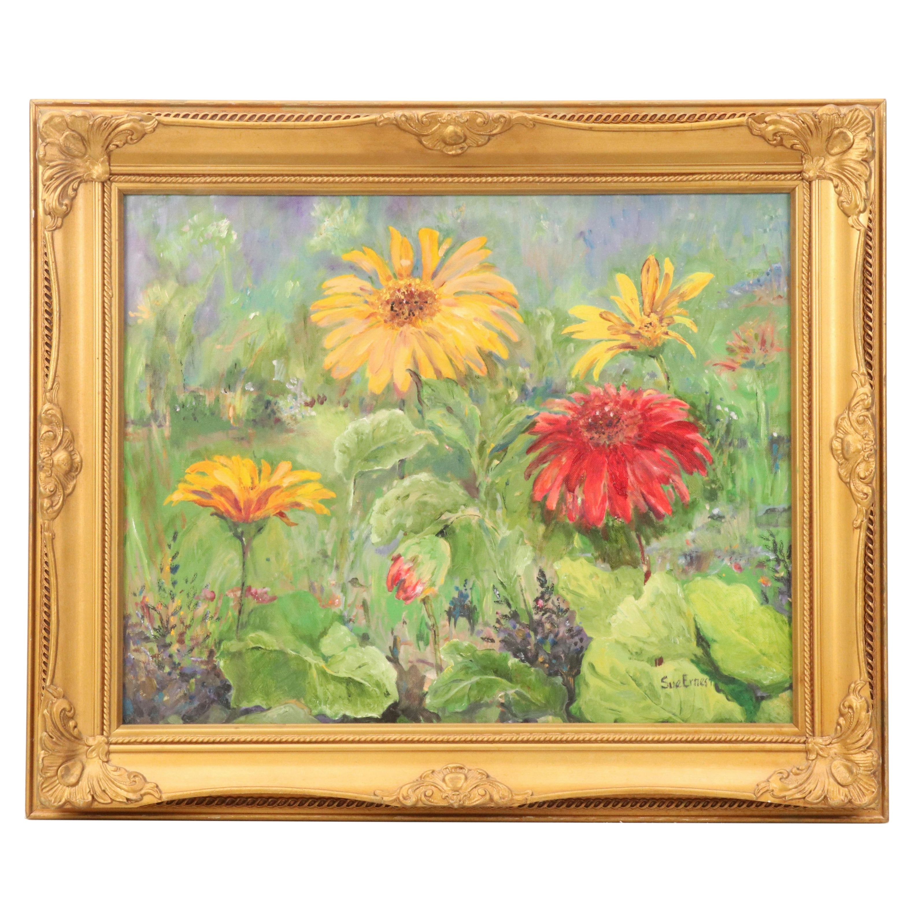 Sue Ernest Garden Oil Painting