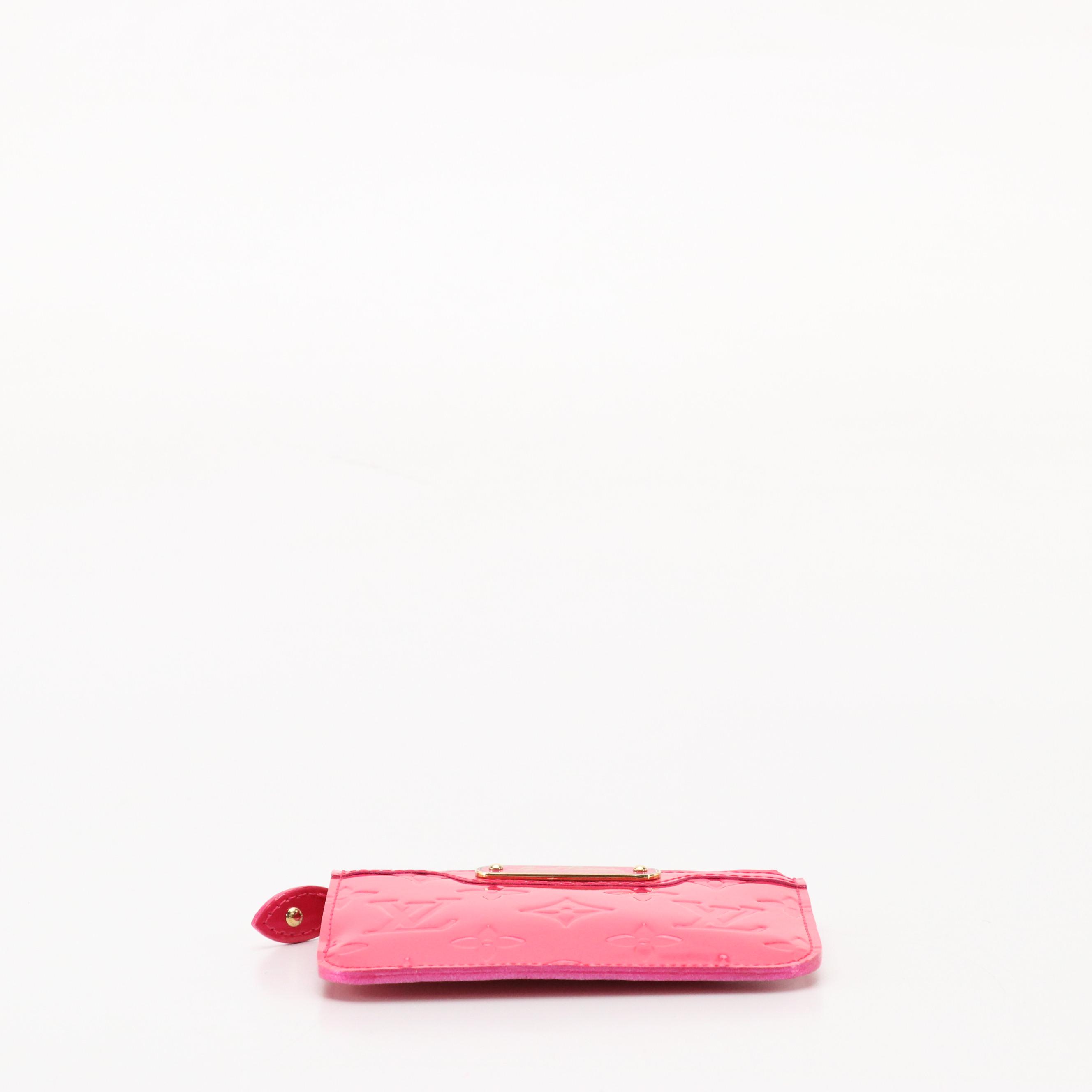 Louis Vuitton Key/Coin Case in Hot Pink Vernis Leather, With Box
