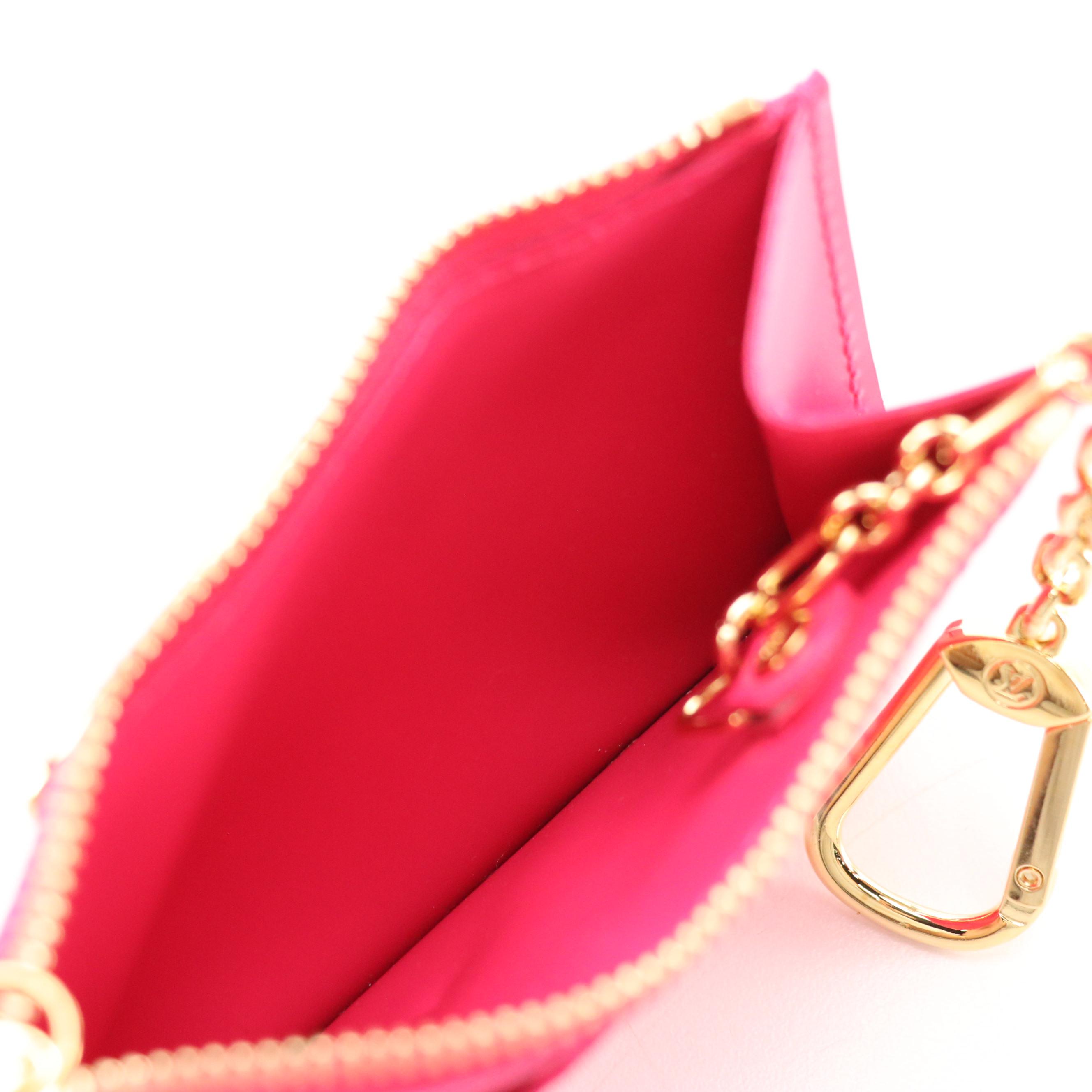 Louis Vuitton Key/Coin Case in Hot Pink Vernis Leather, With Box