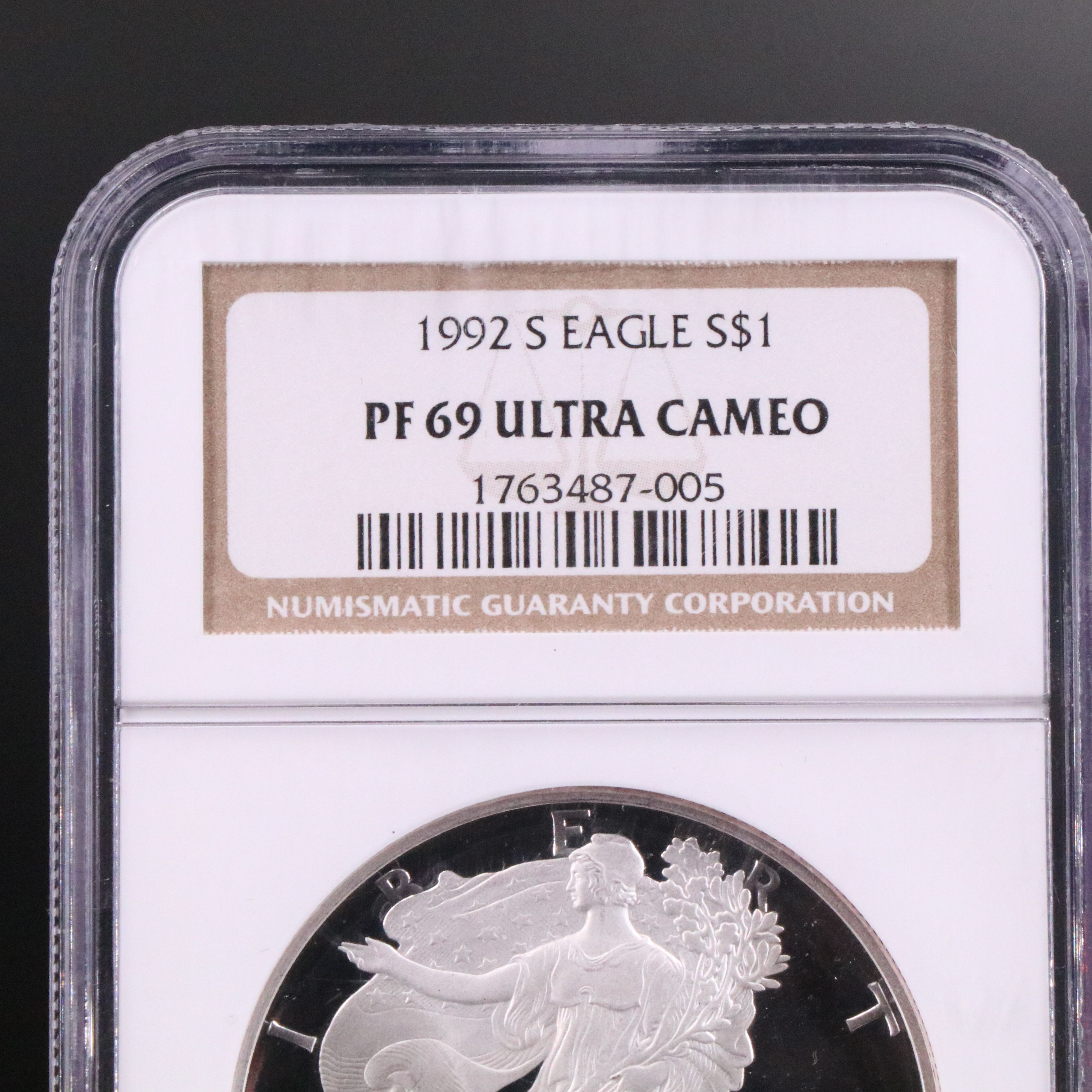 NGC Graded PF69 Ultra Cameo 1992-S American Silver Eagle Proof Coin