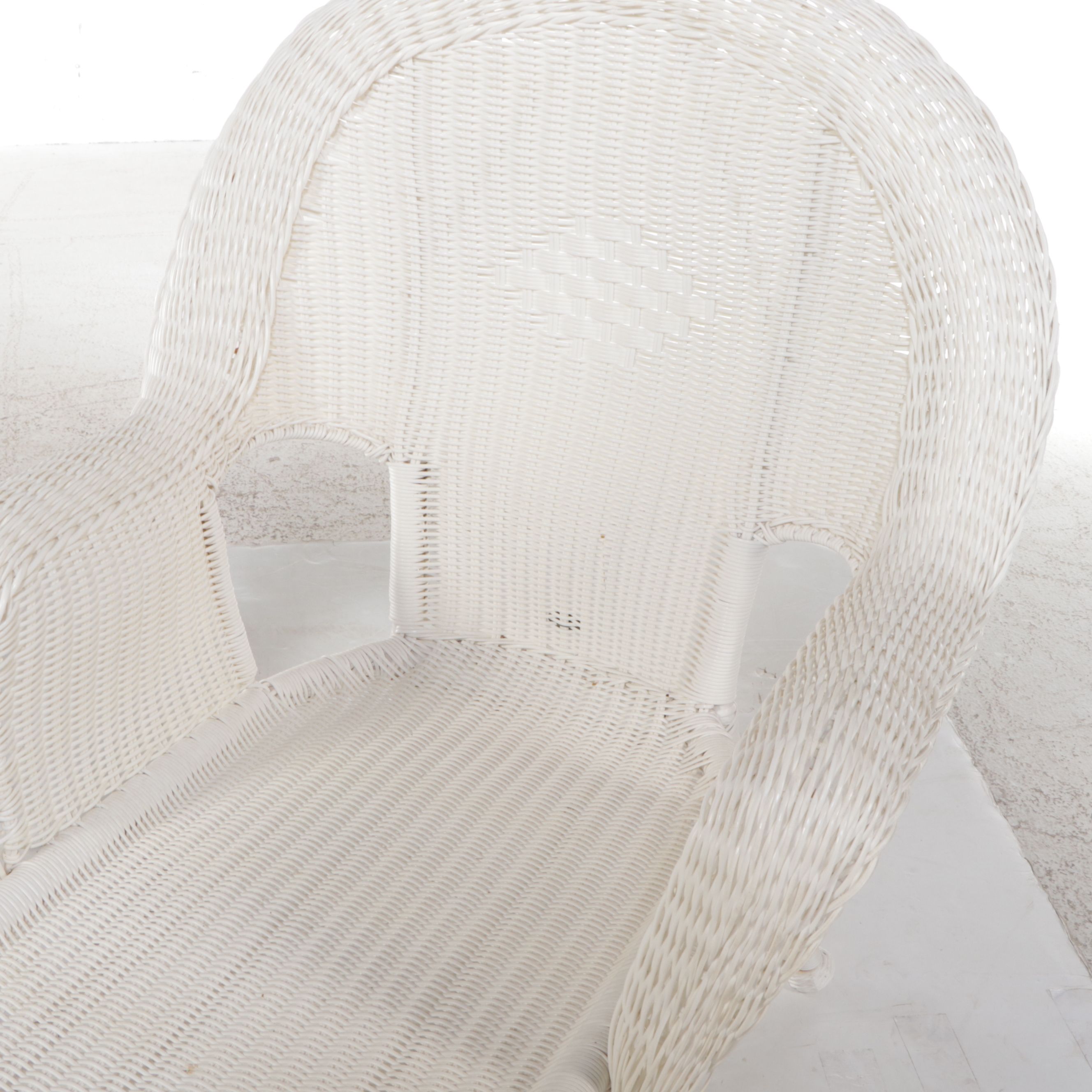 Pair of Hampton Bay Faux Rattan Wicker Chaise Lounge Chairs