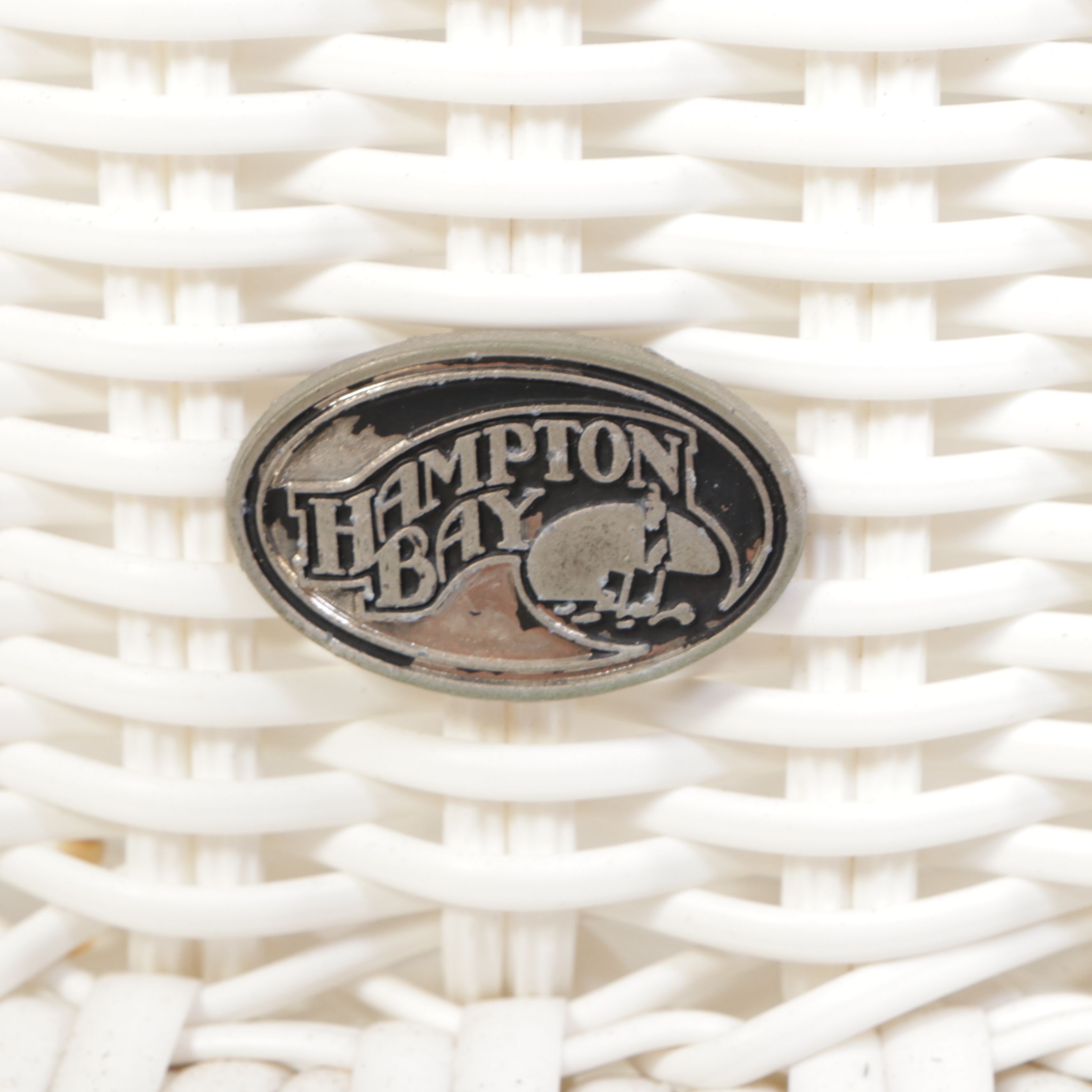 Pair of Hampton Bay Faux Rattan Wicker Chaise Lounge Chairs