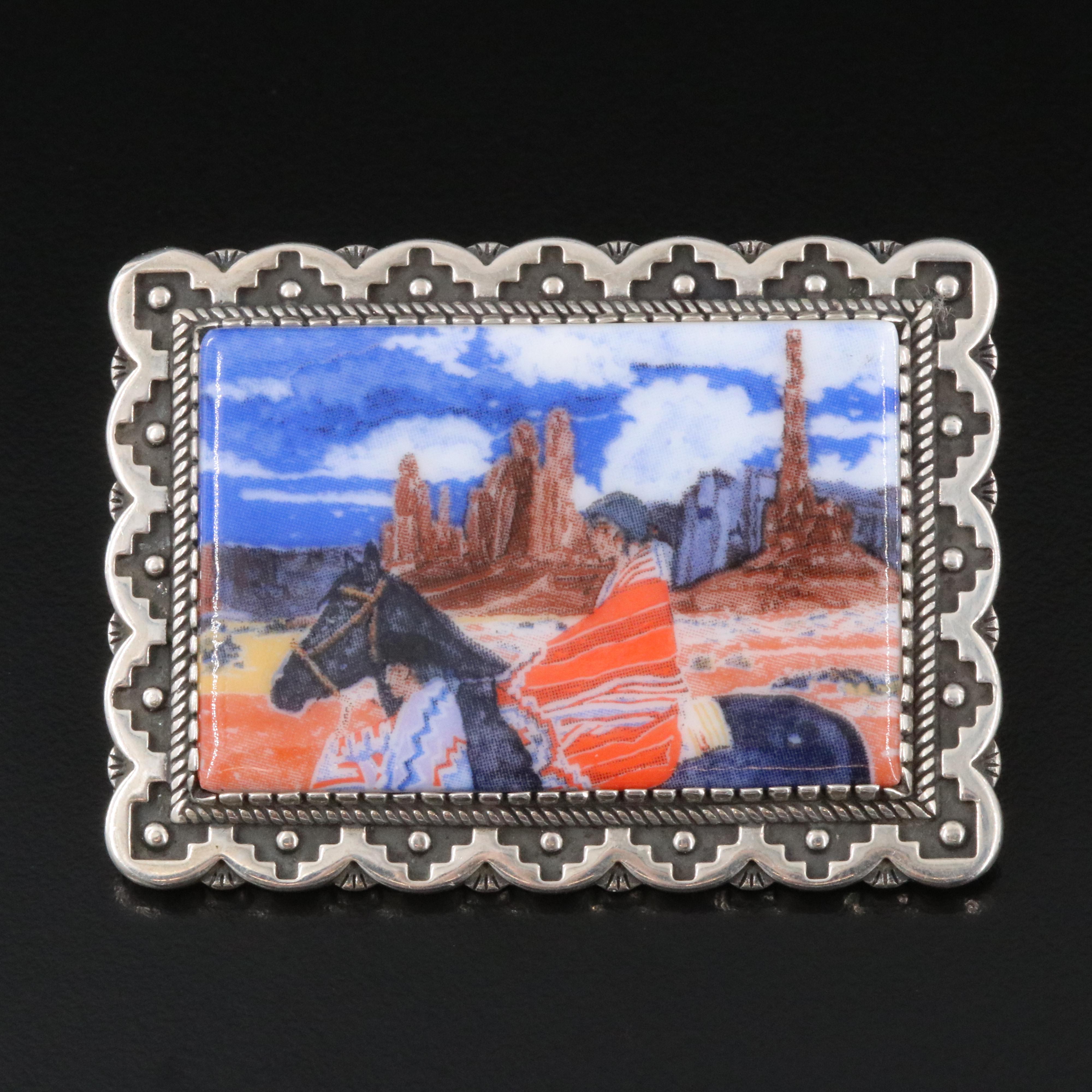 Amado M. Peña Jr. Pascua Yaqui "Mestizo" Paseo El Valle Sterling  Brooch