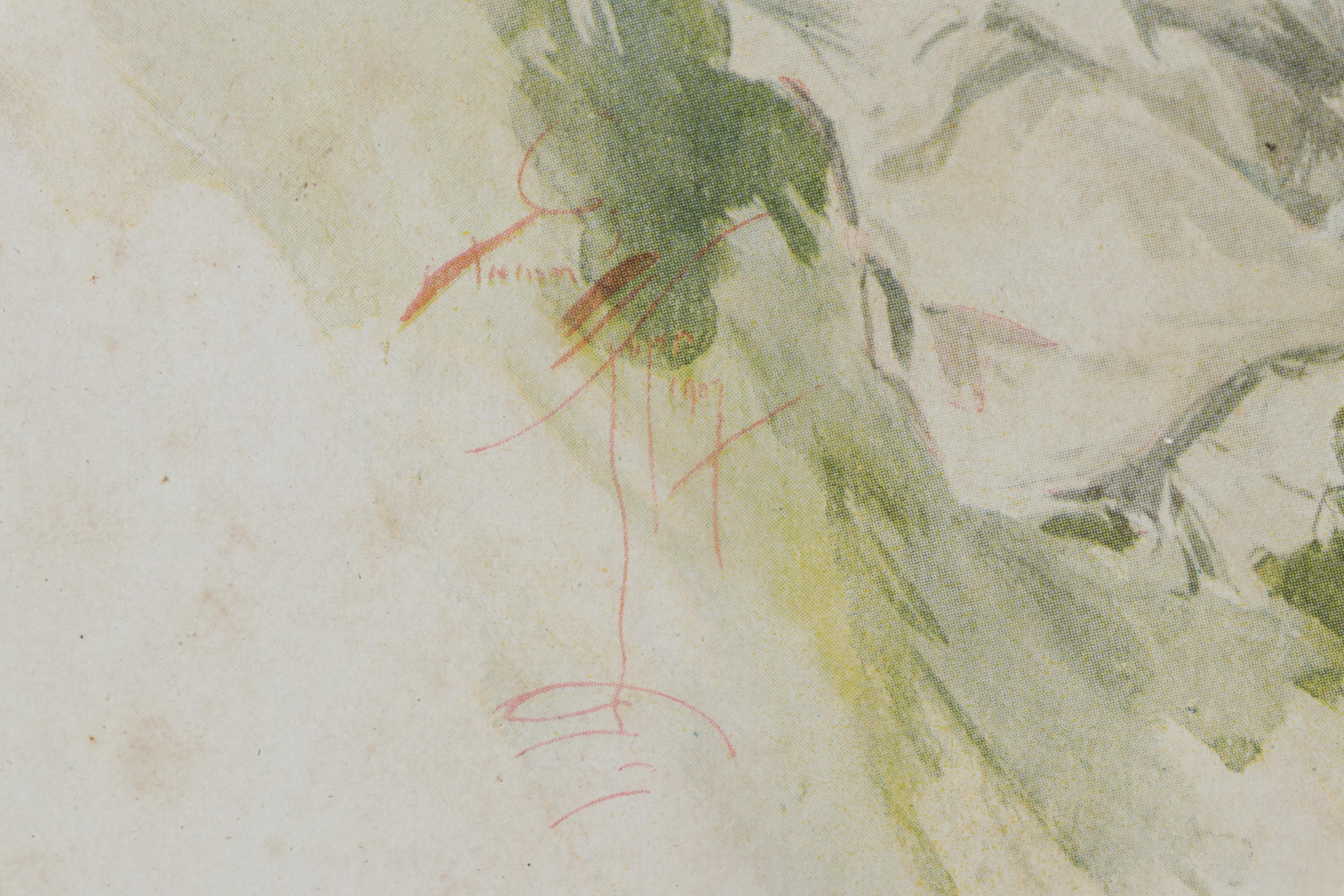 Wood Dresser Frame with Harrison Fisher Prints, Early 20th Century