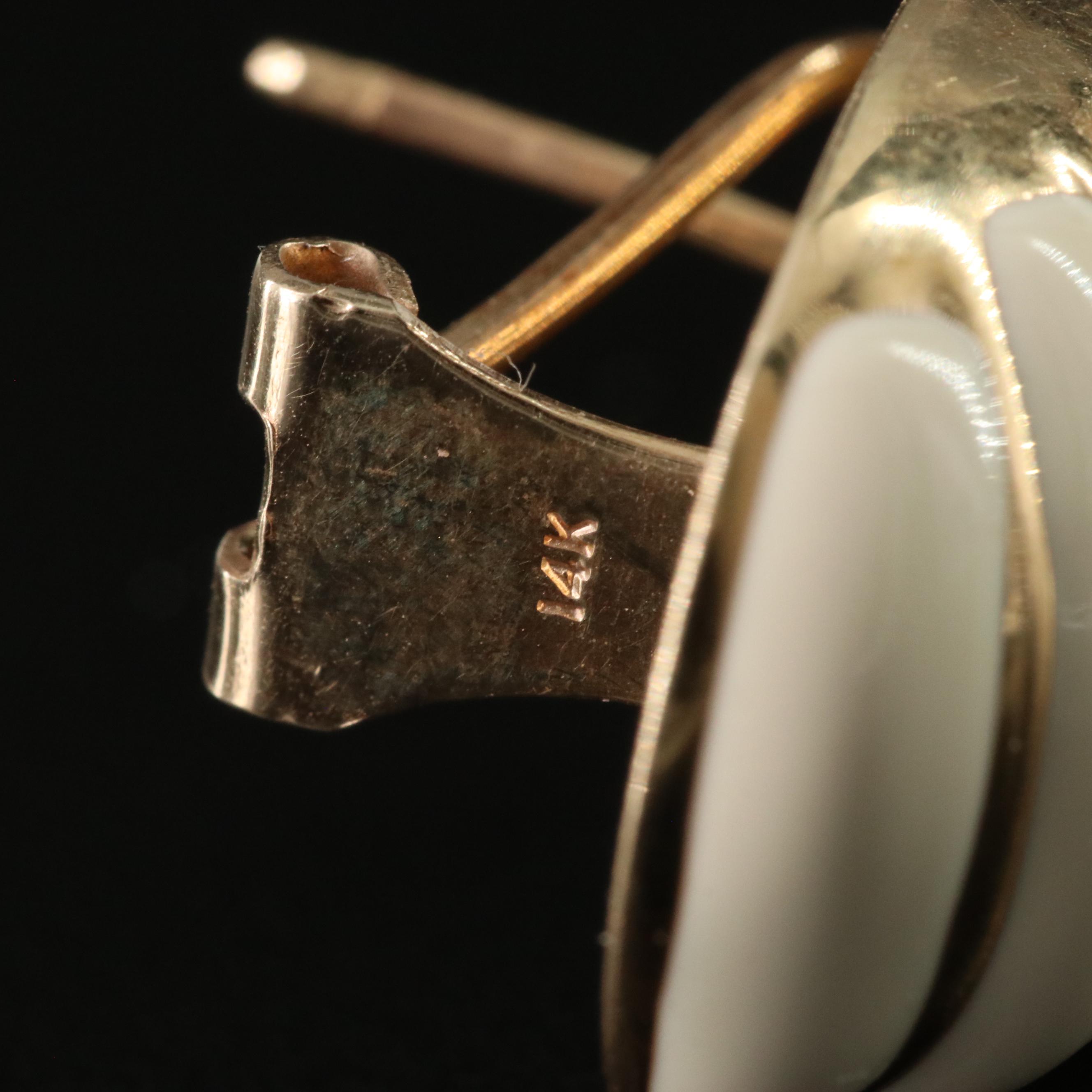 14K Enamel Striped Drop Earrings