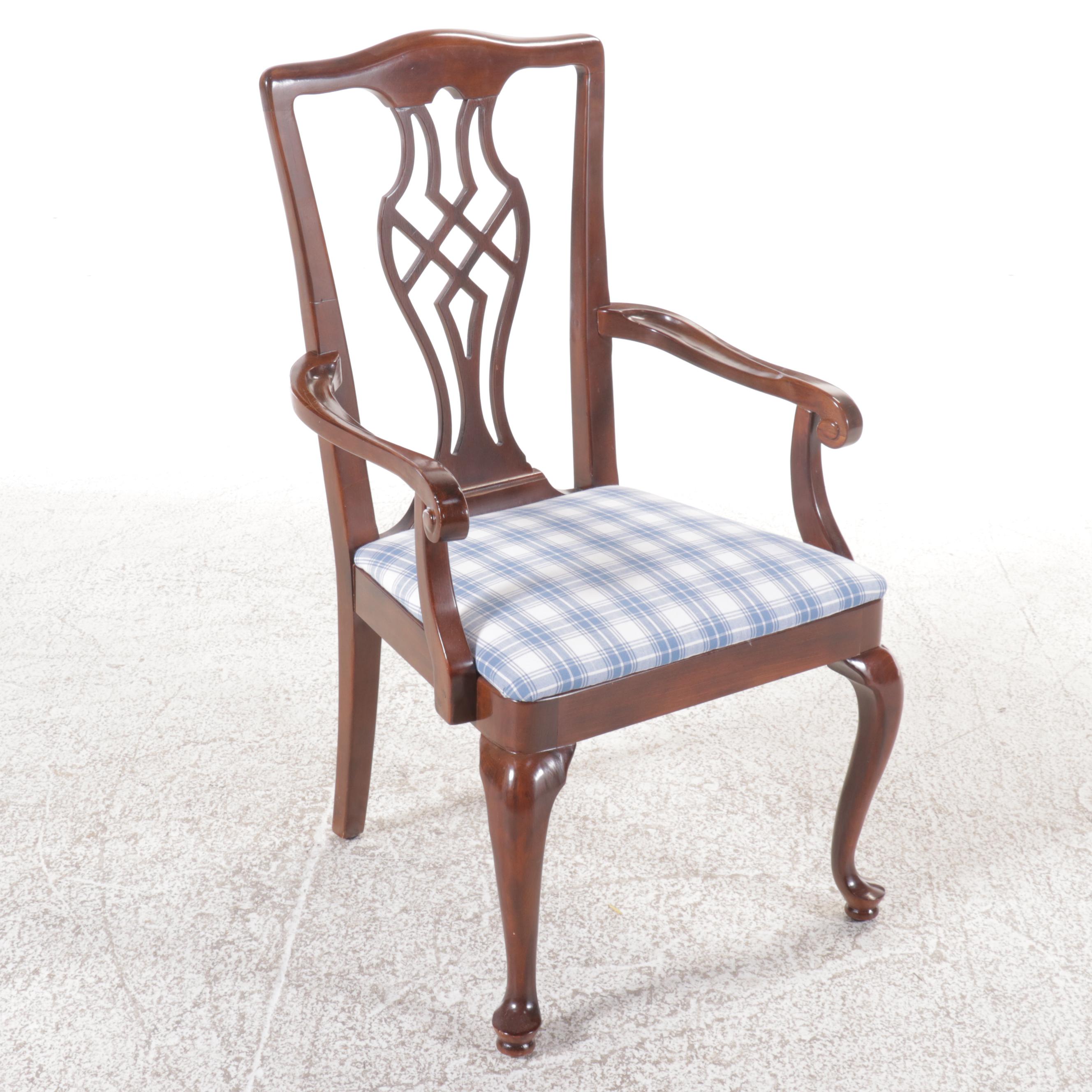 Drexel-Heritage Seven-Piece Mahogany Dining Set with Glass Top Table