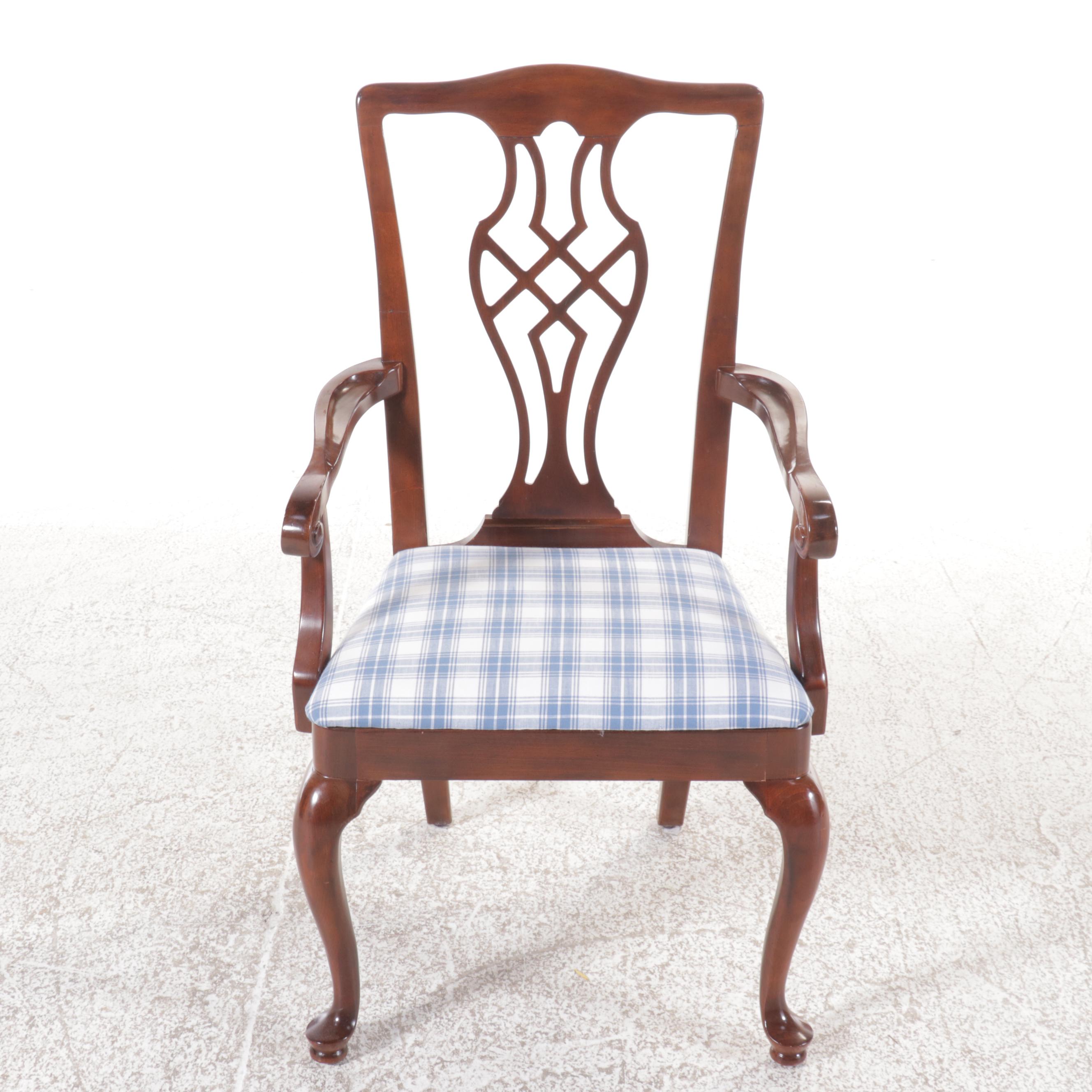 Drexel-Heritage Seven-Piece Mahogany Dining Set with Glass Top Table