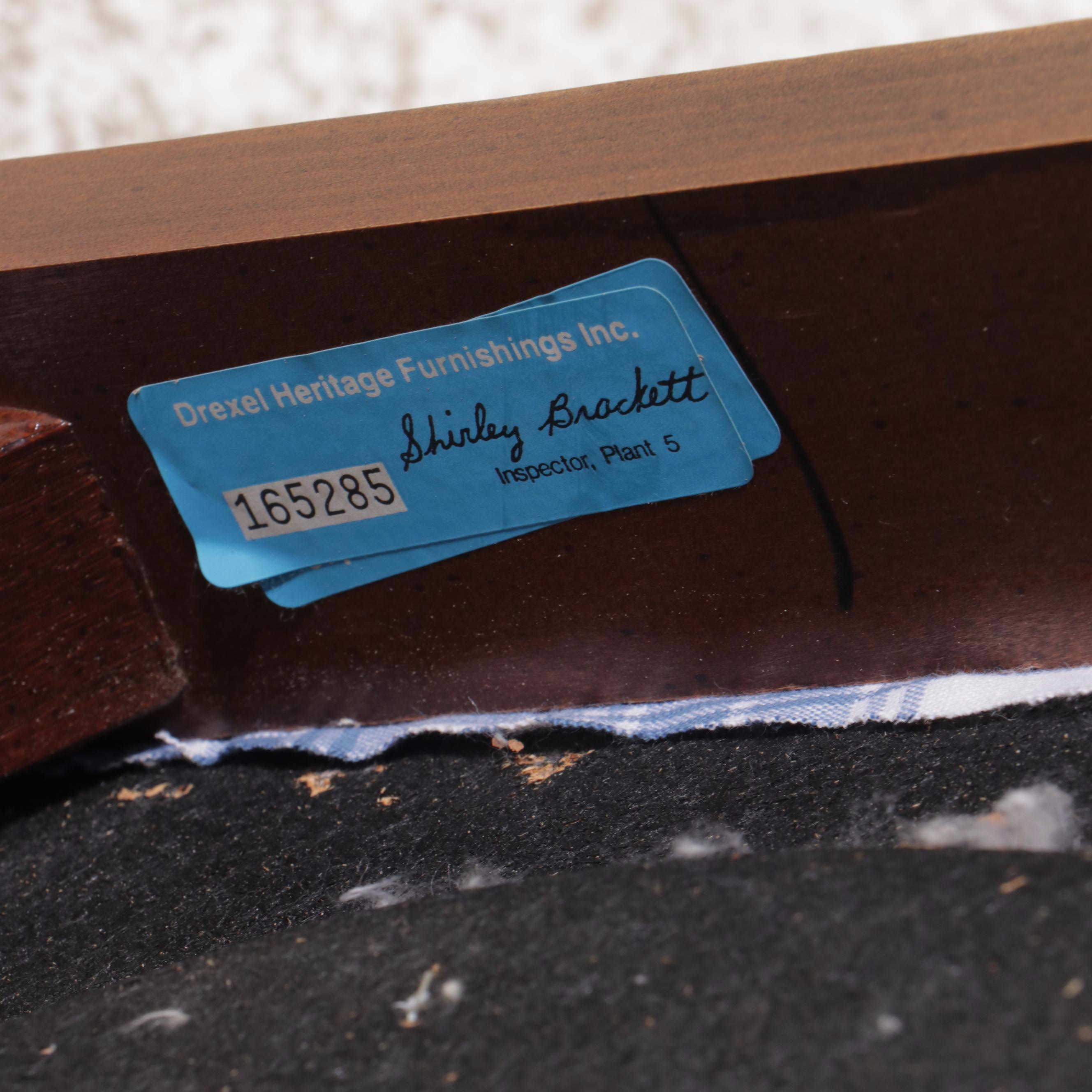 Drexel-Heritage Seven-Piece Mahogany Dining Set with Glass Top Table