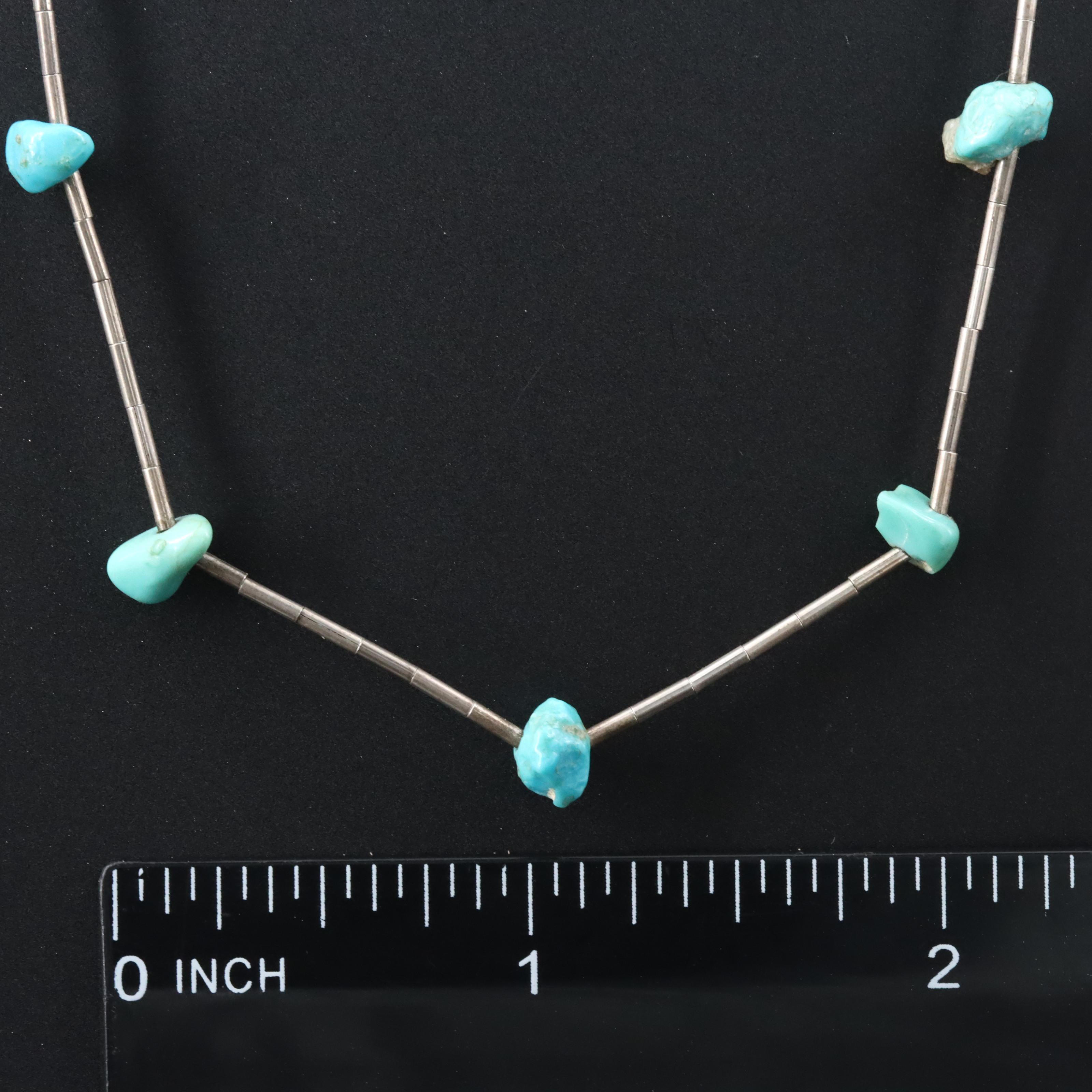 Sterling Turquoise Station Necklace