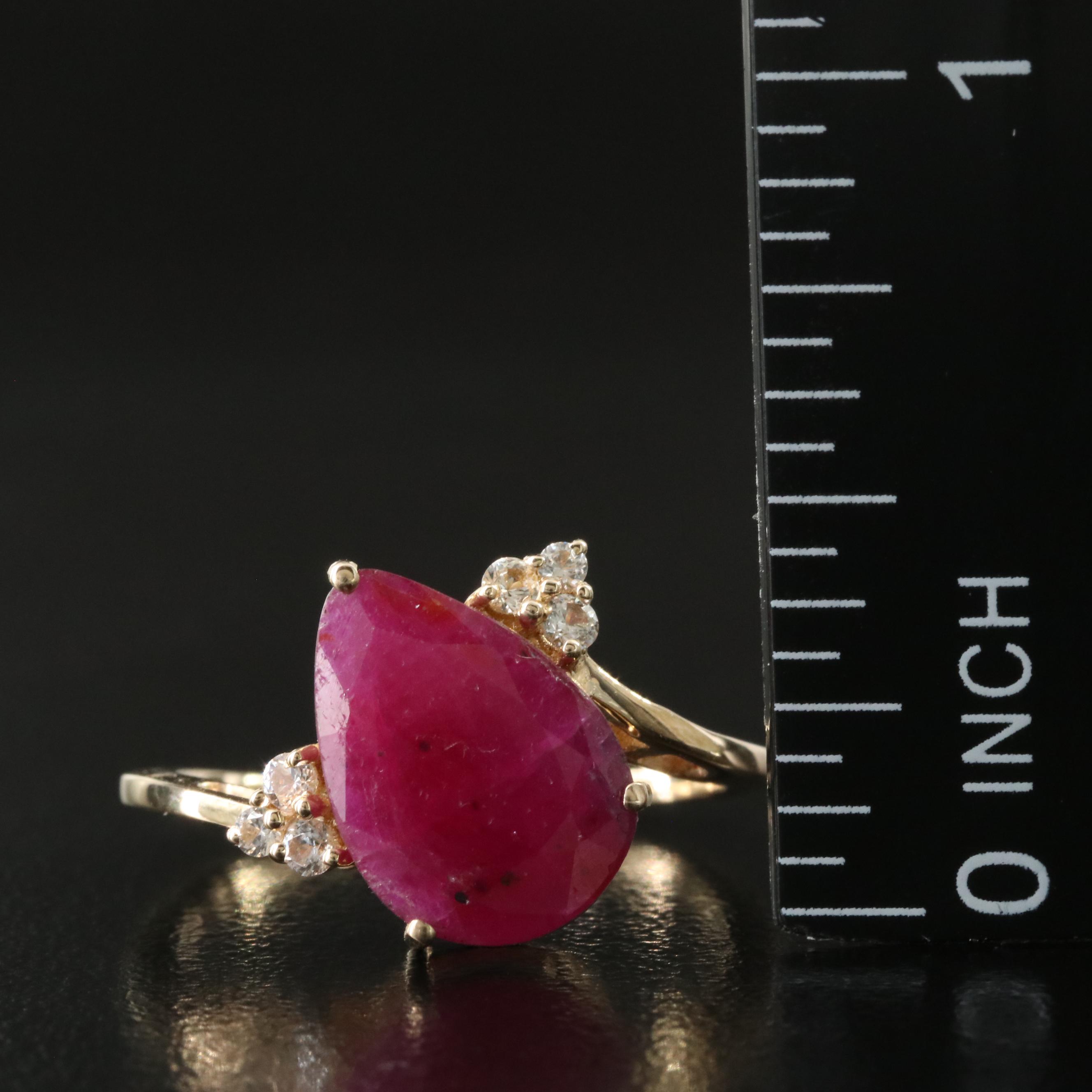 14K 1.94 CT Ruby and White Sapphire Ring