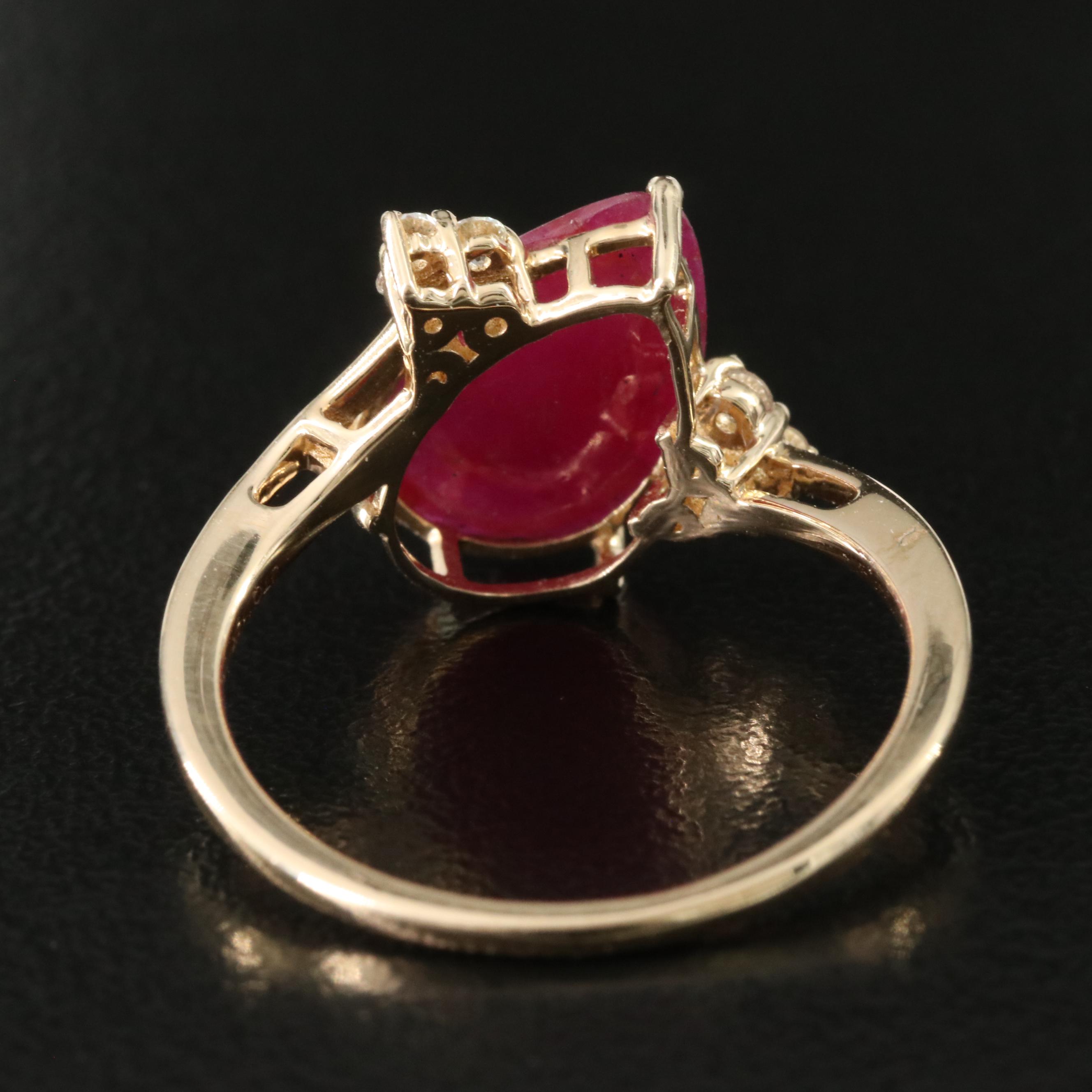 14K 1.94 CT Ruby and White Sapphire Ring