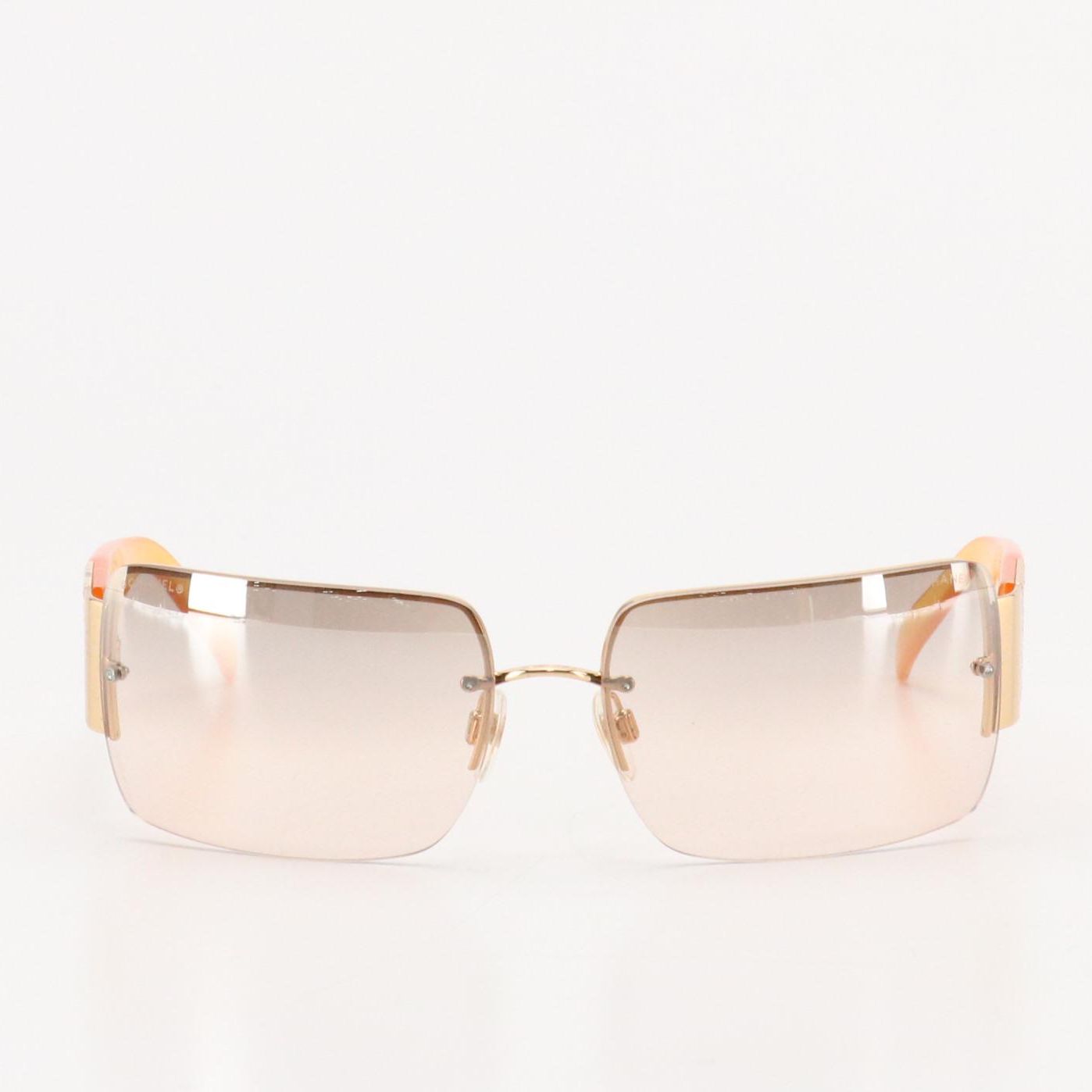 Chanel CC Crystal 4095B Half-Rim Sunglasses with Case and Box